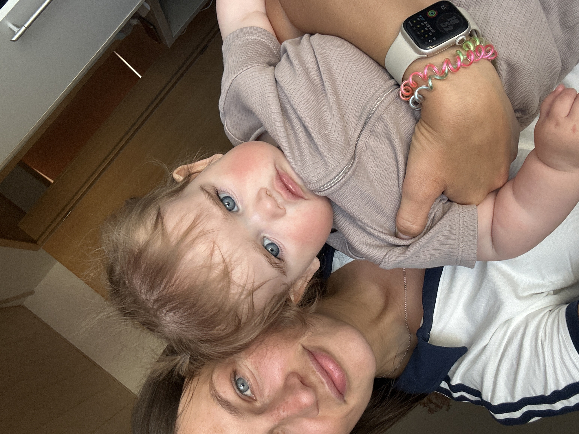 Mother and baby photographed during indoor session in Niederquembach