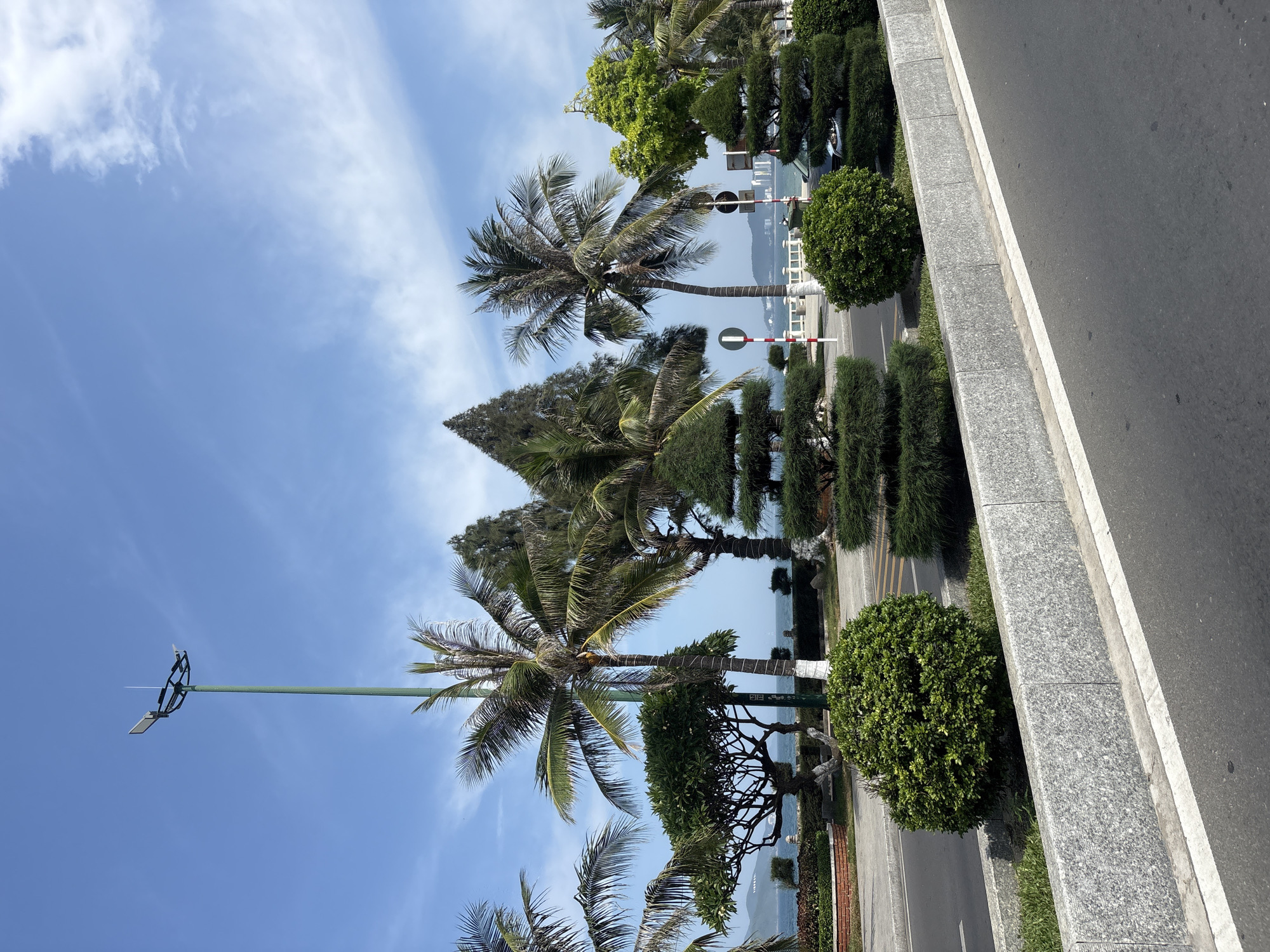 Morning traffic rolls along Nha Trang's palm-lined coastal boulevard