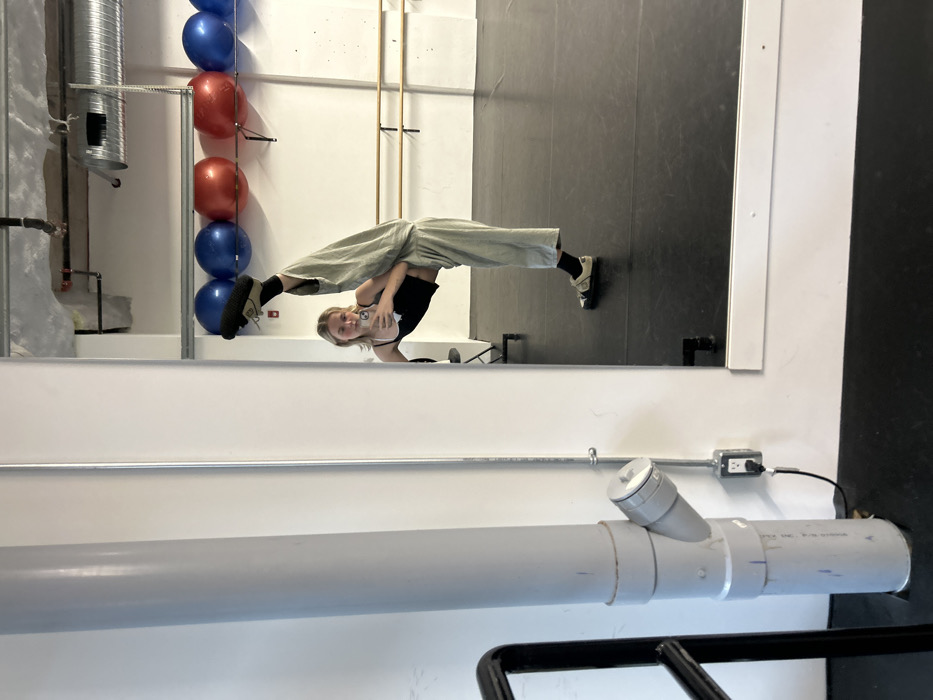 Woman Takes Fitness Studio Selfies During Evening Workout Session