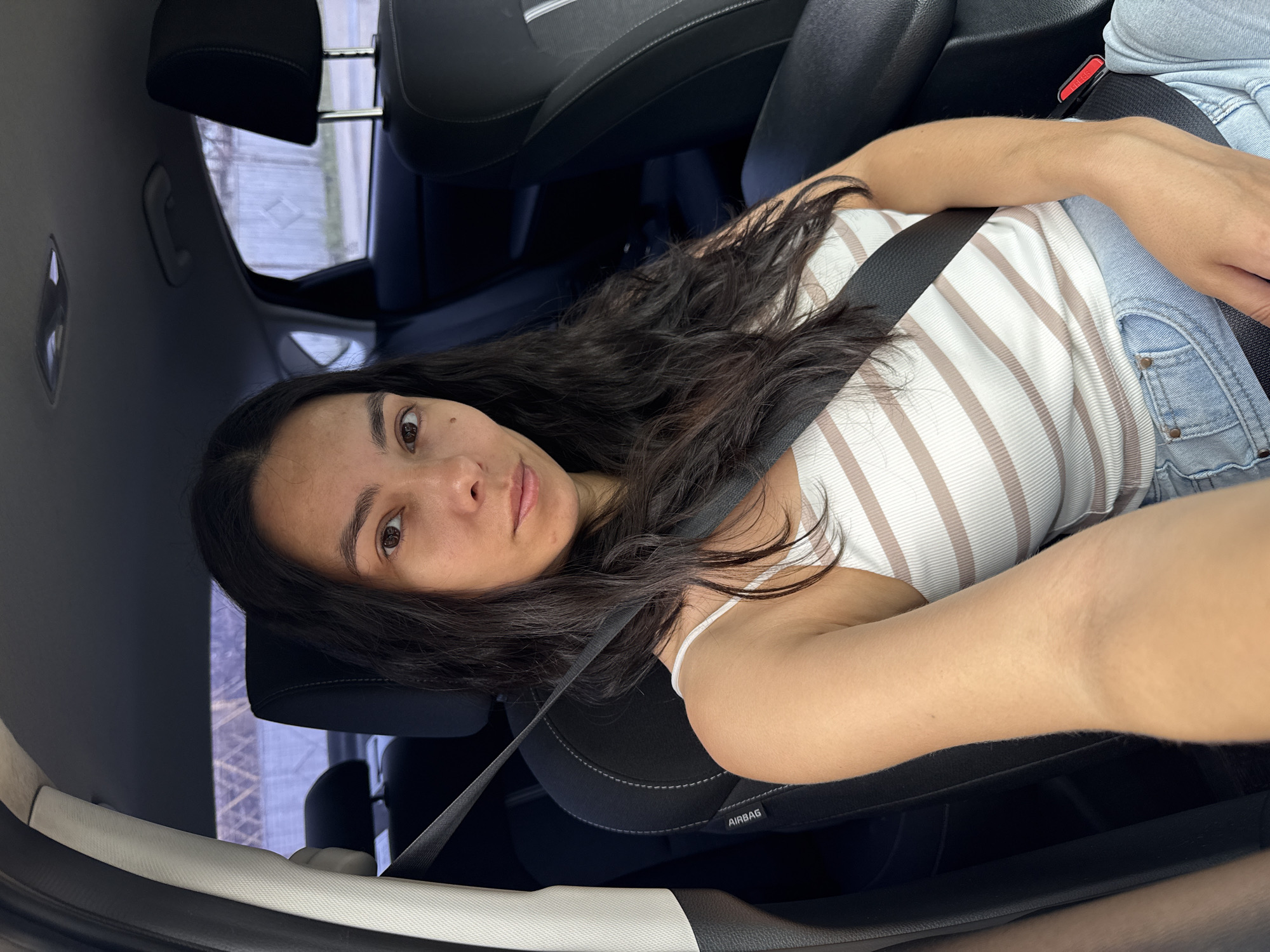 Passenger seat moment in a car near Chaikovsky, Russia