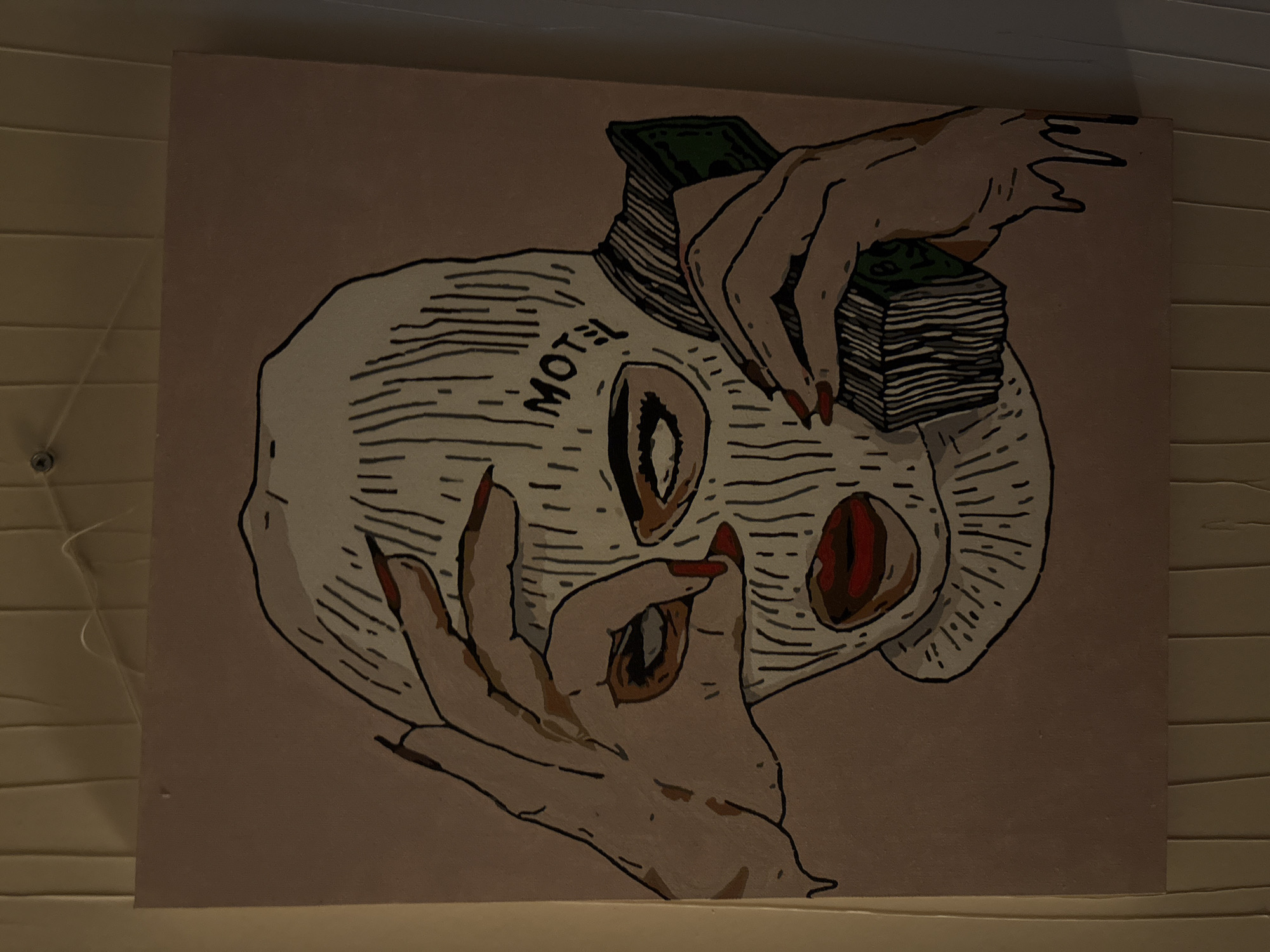 Art collection and gaming session documented in Ореховка home