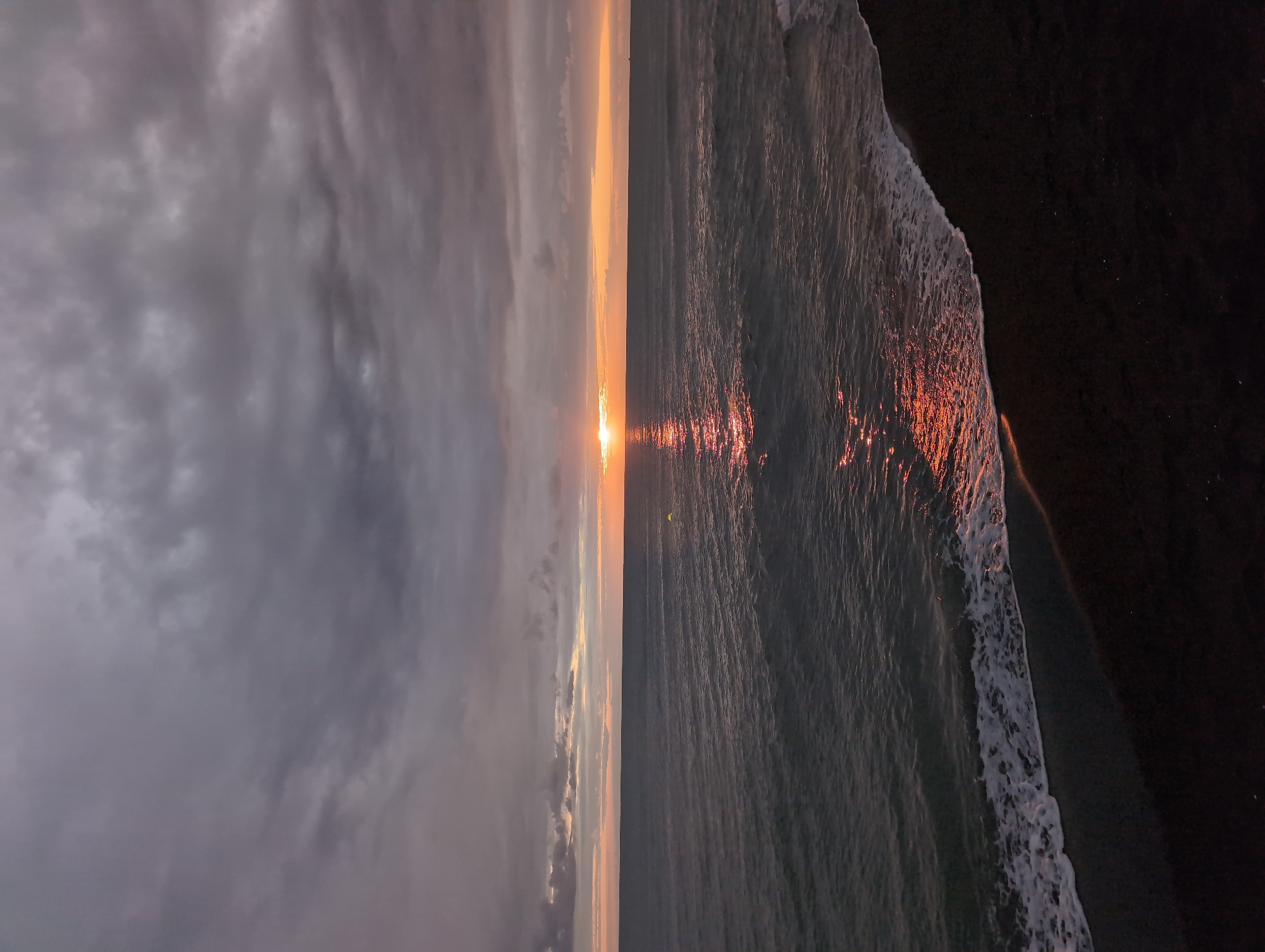 Stormy sunset over the Black Sea beach in Ureki, Georgia