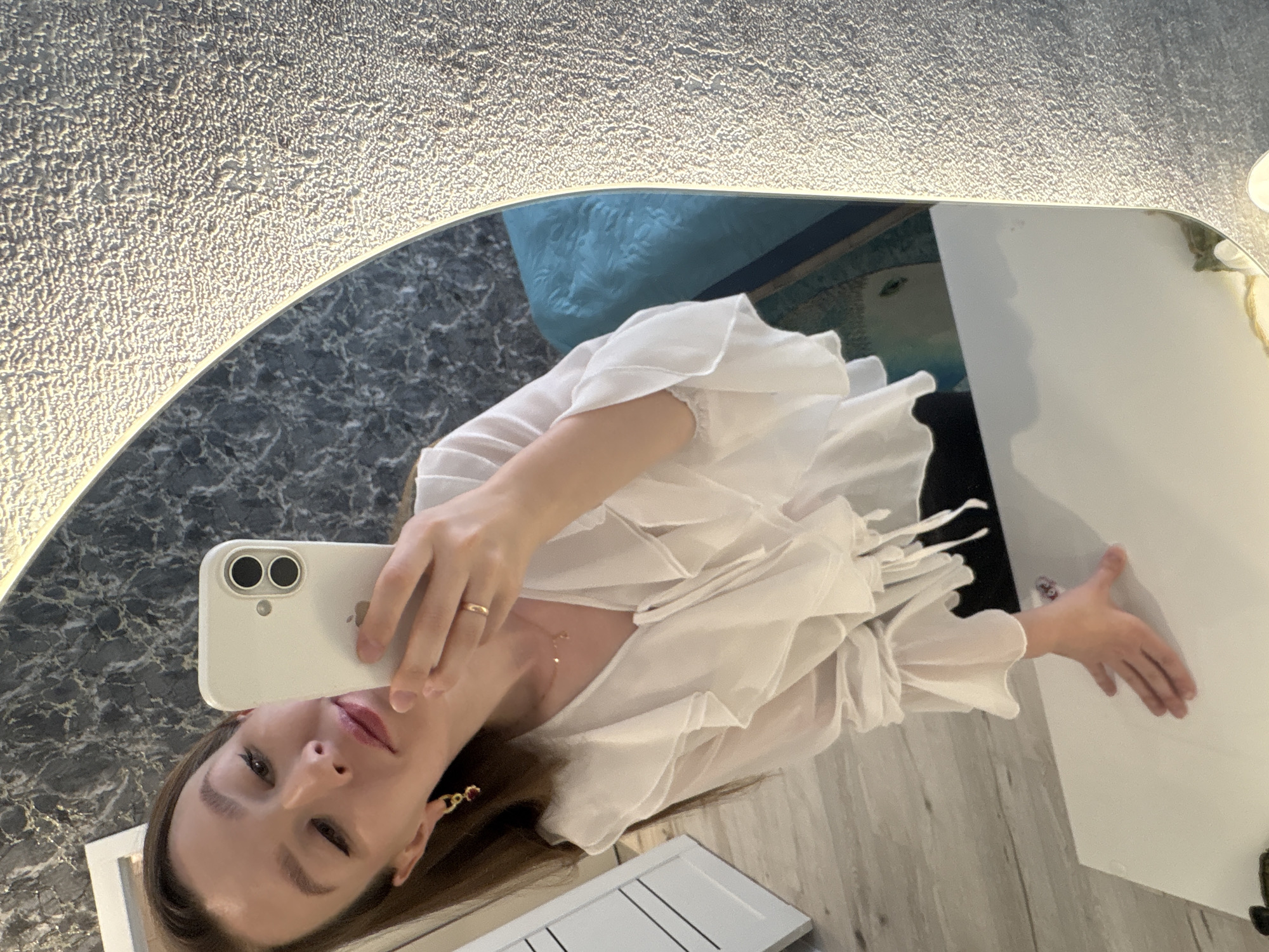 Late-night selfie session captured in Izhevsk residential setting