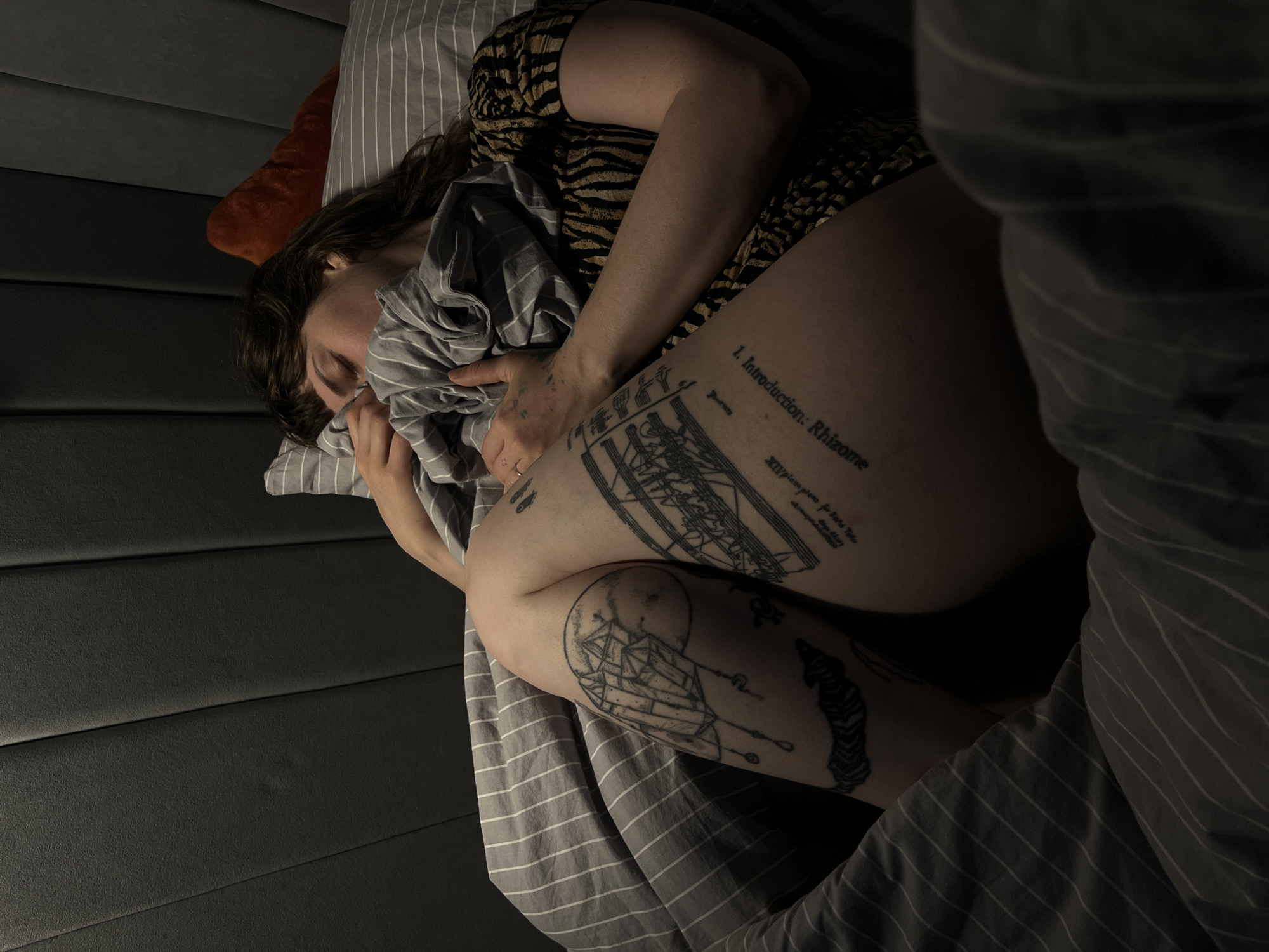 Late-night bedroom scenes in Saint Petersburg, plus a digital portrait