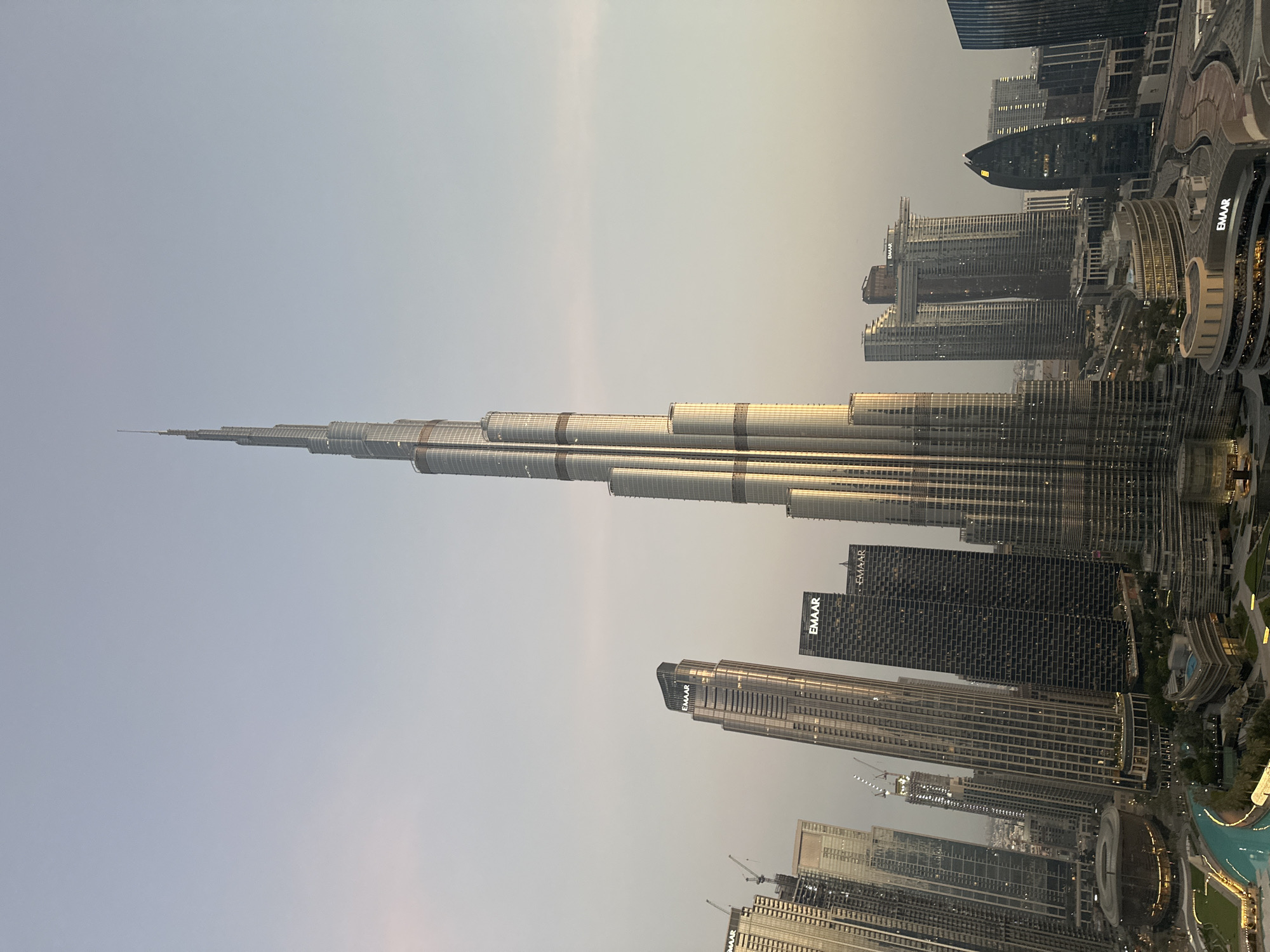 Dubai skyline from above, Burj Khalifa front and center