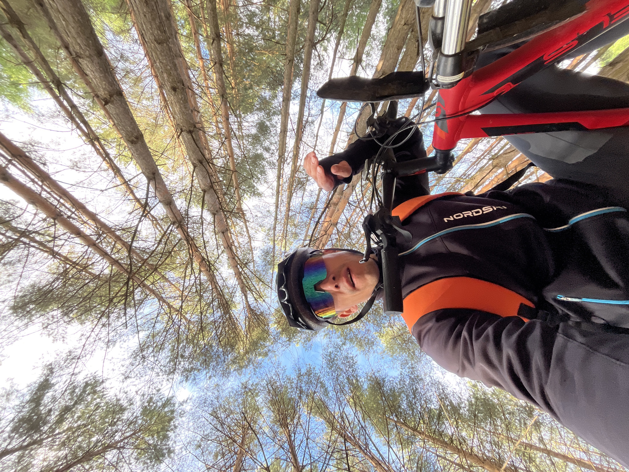 Cyclist documents early morning forest ride in Chaikovsky, Russia