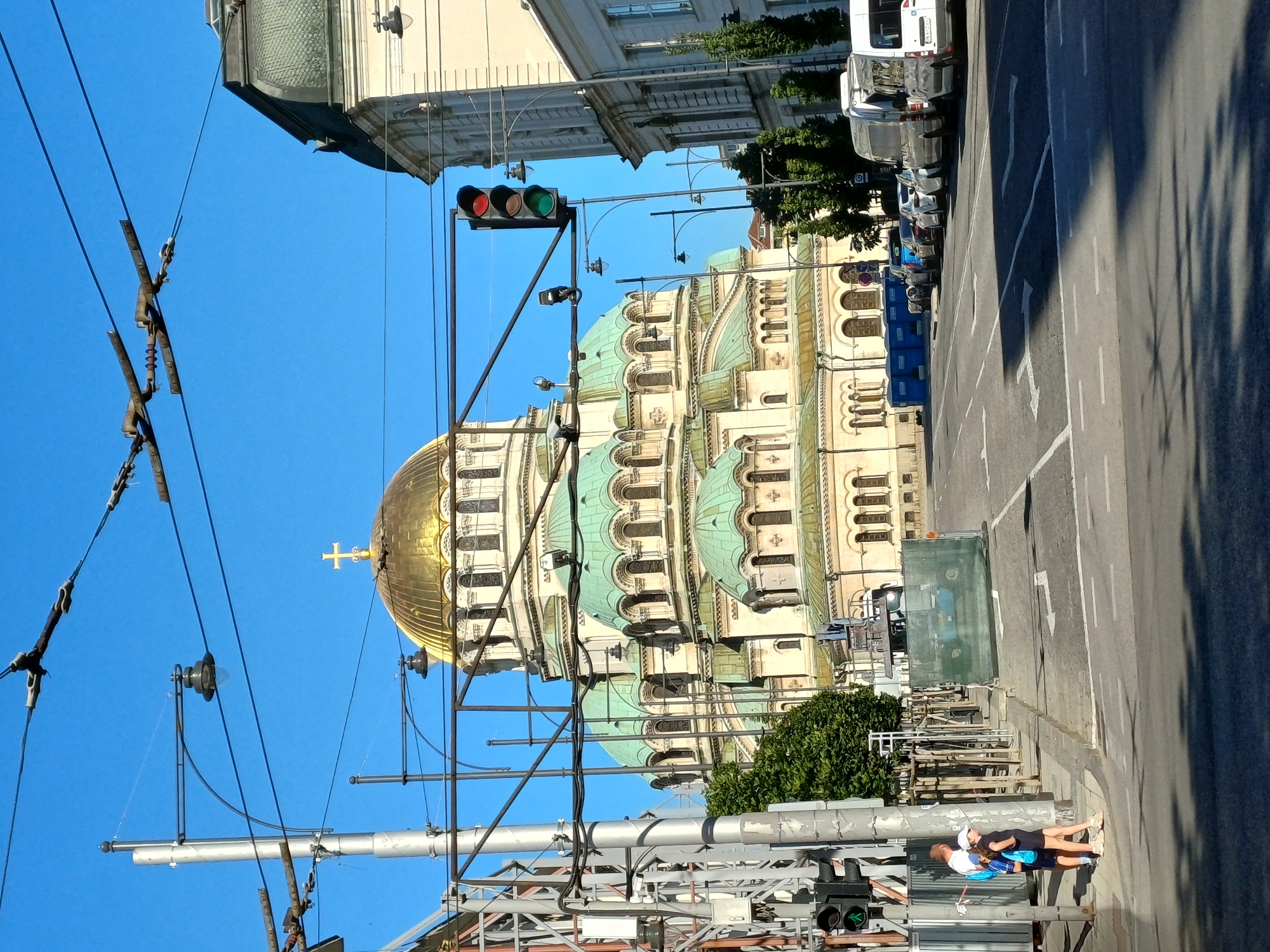 Alexander Nevsky Cathedral photographed from Sofia street level