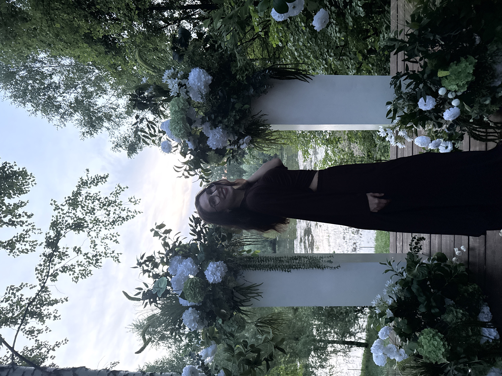 Woman photographed at outdoor ceremony in Эстачи, Russia