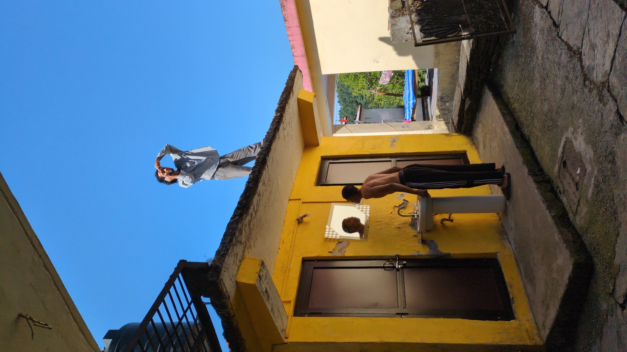 Early morning street life documented in Bhagsu village