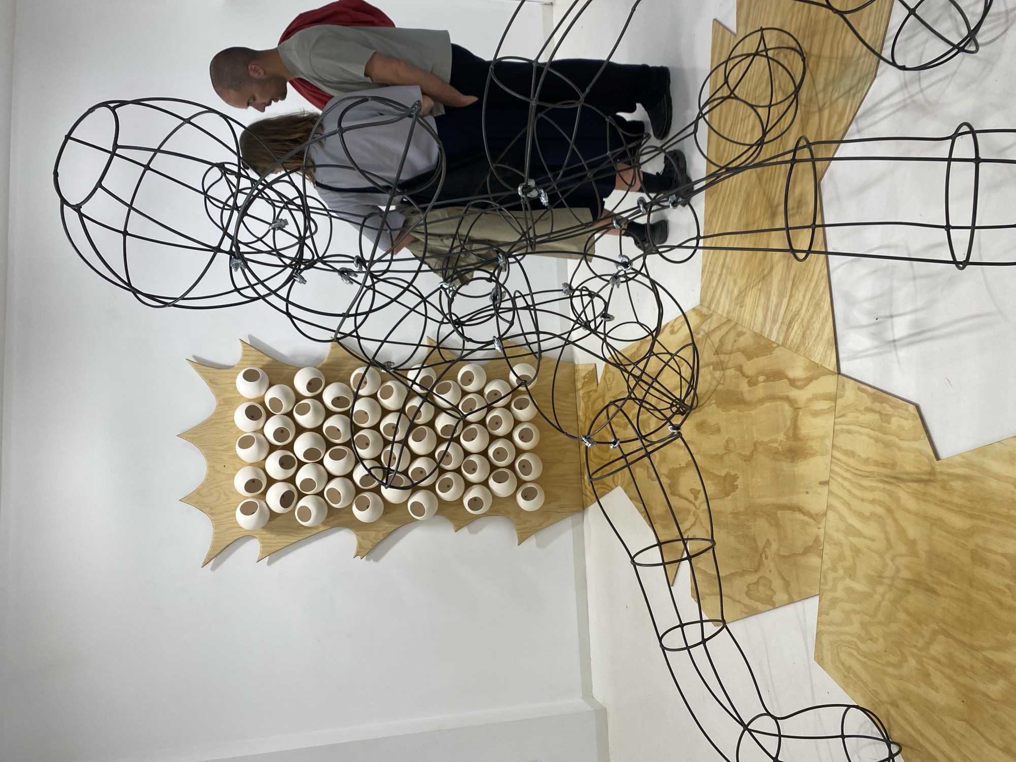 Wire Human Figure Art Installation Displayed in Sofia Gallery