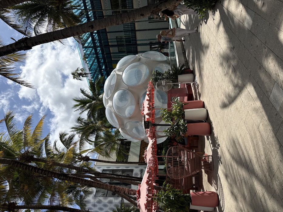 Miami witness captures outdoor spherical structure and indoor design work