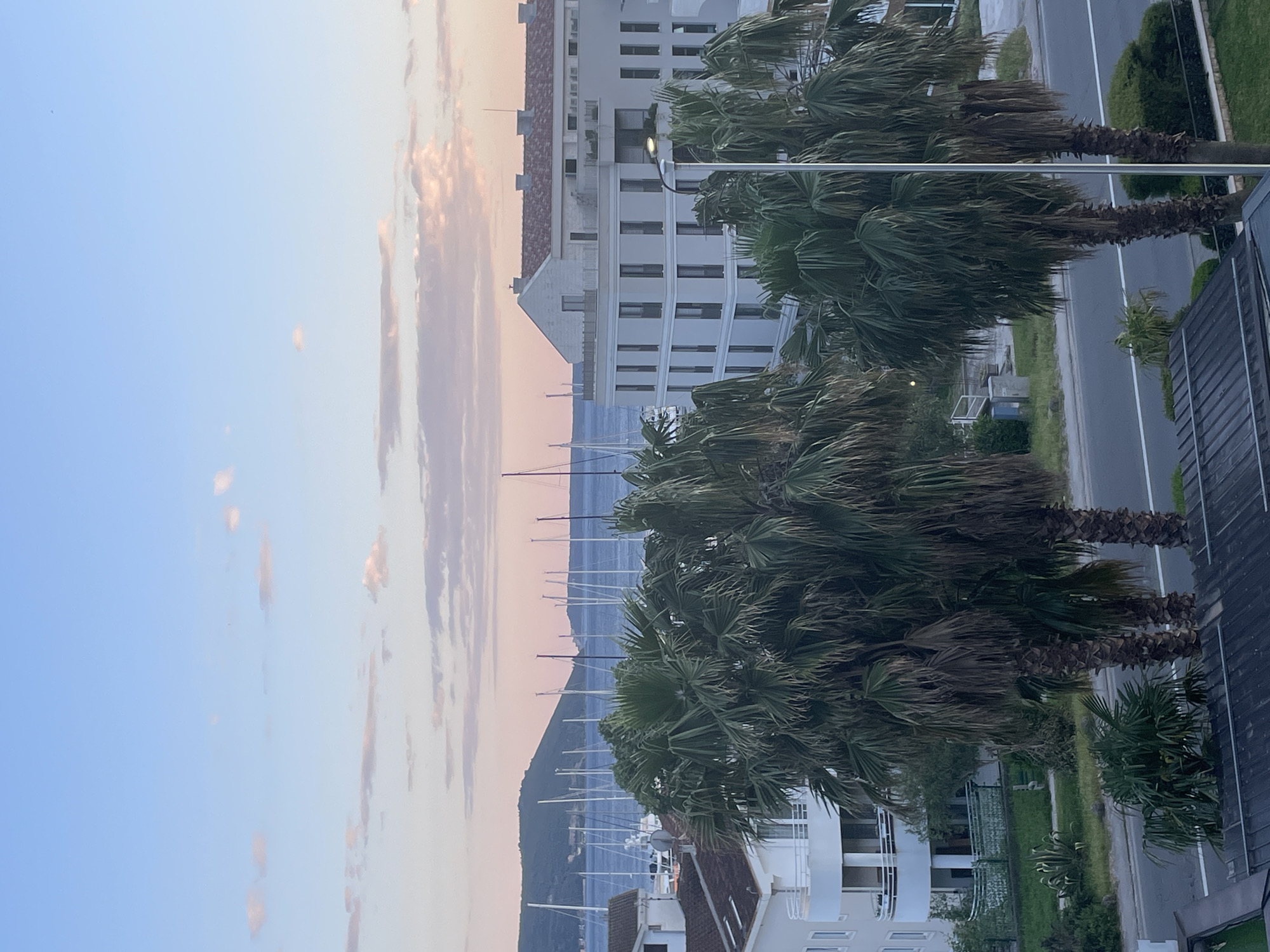 Sunset view captured over Meljine, Montenegro coastal town