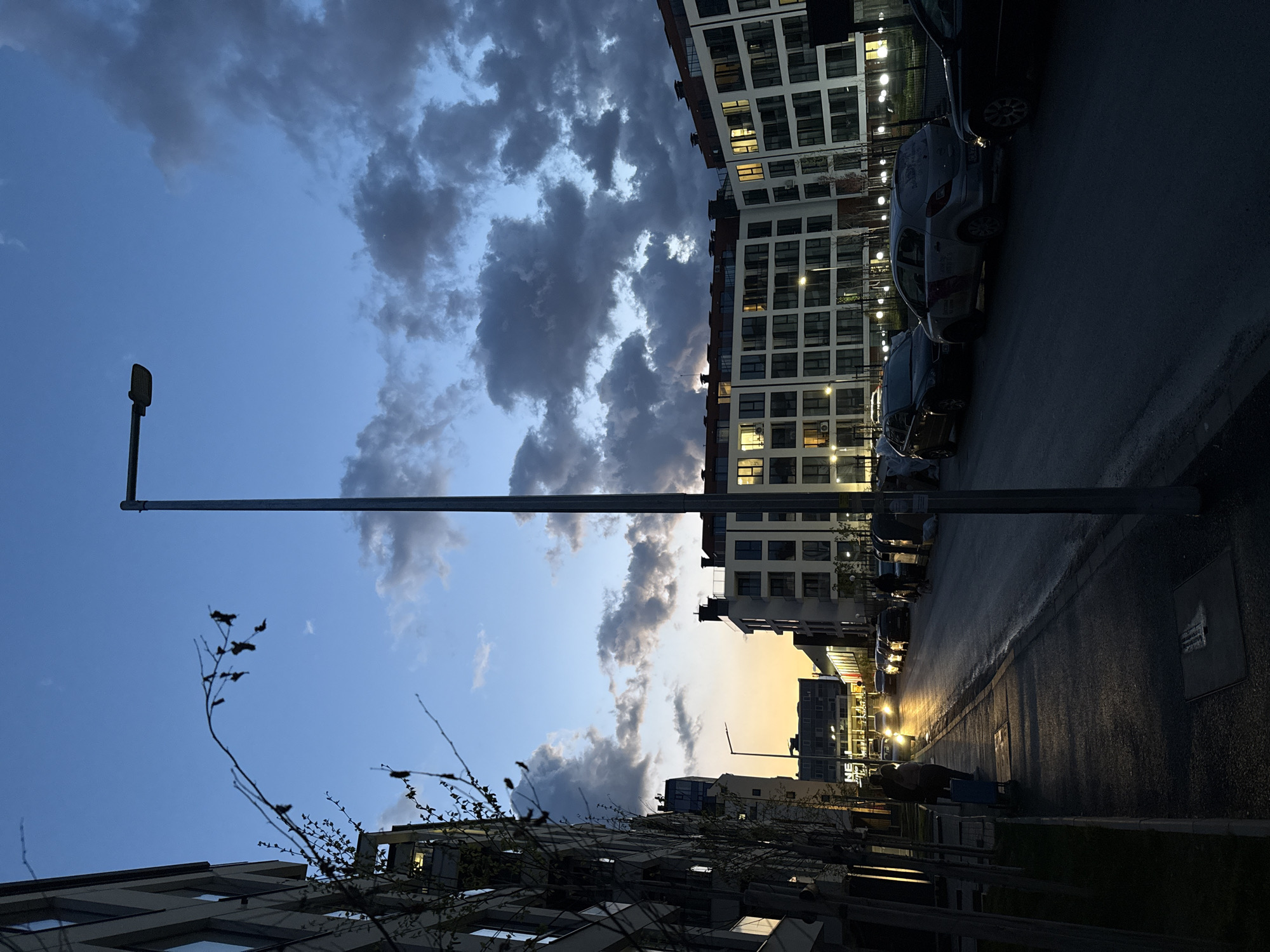 Evening street scenes documented in Sofia, Bulgaria