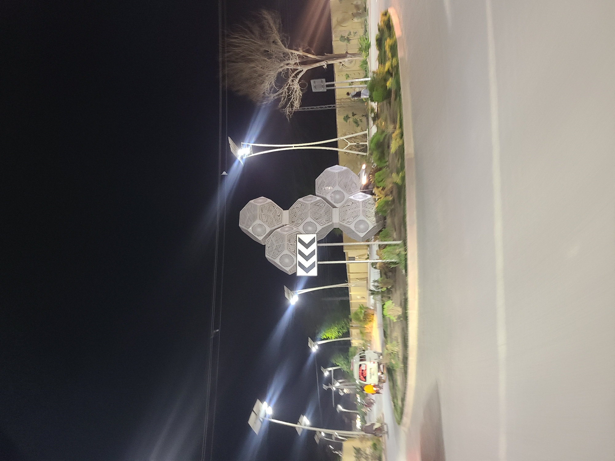 Solar streetlights illuminate Quetta roads at nighttime