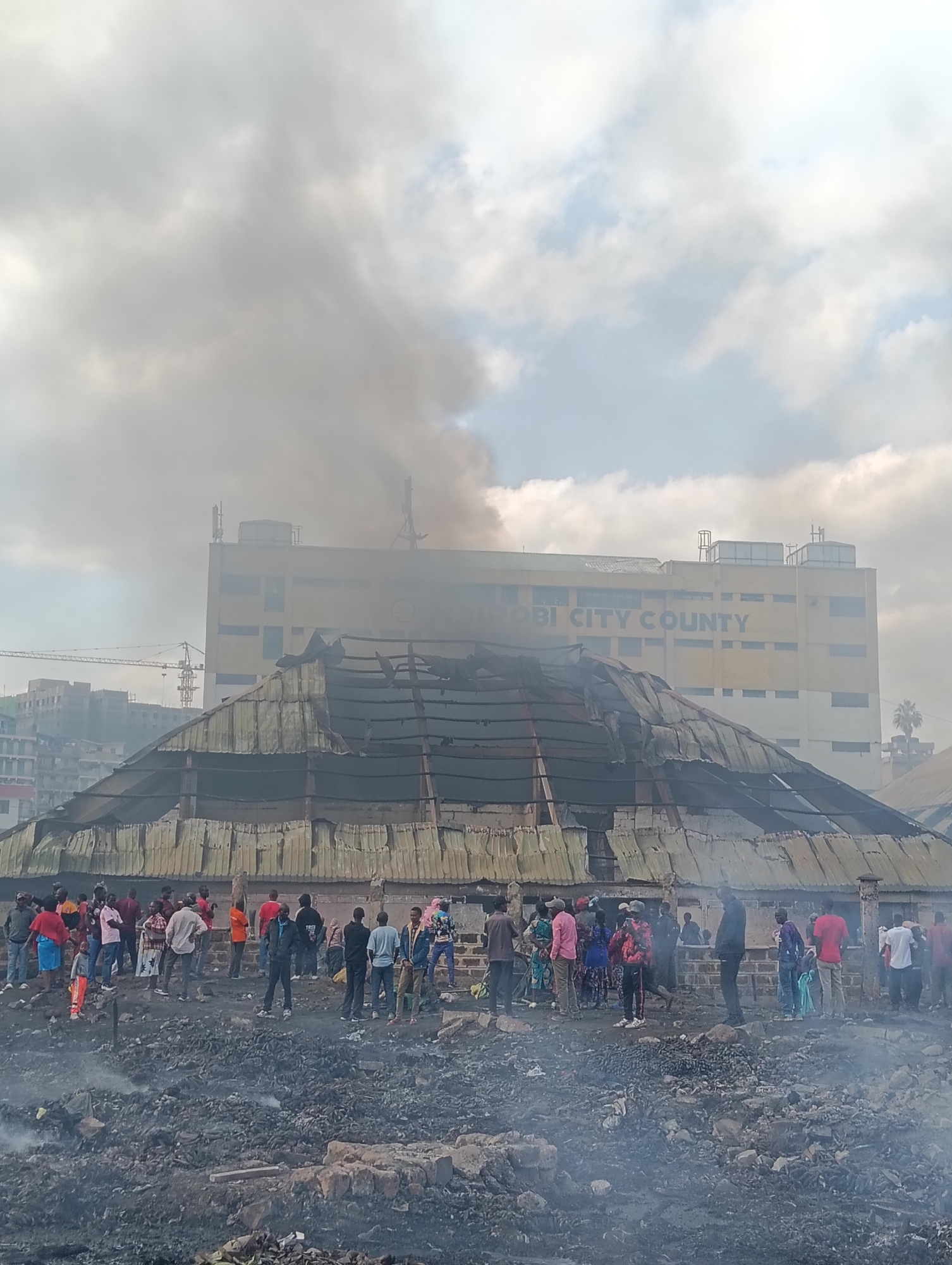 Fire guts multi-story building in central Nairobi