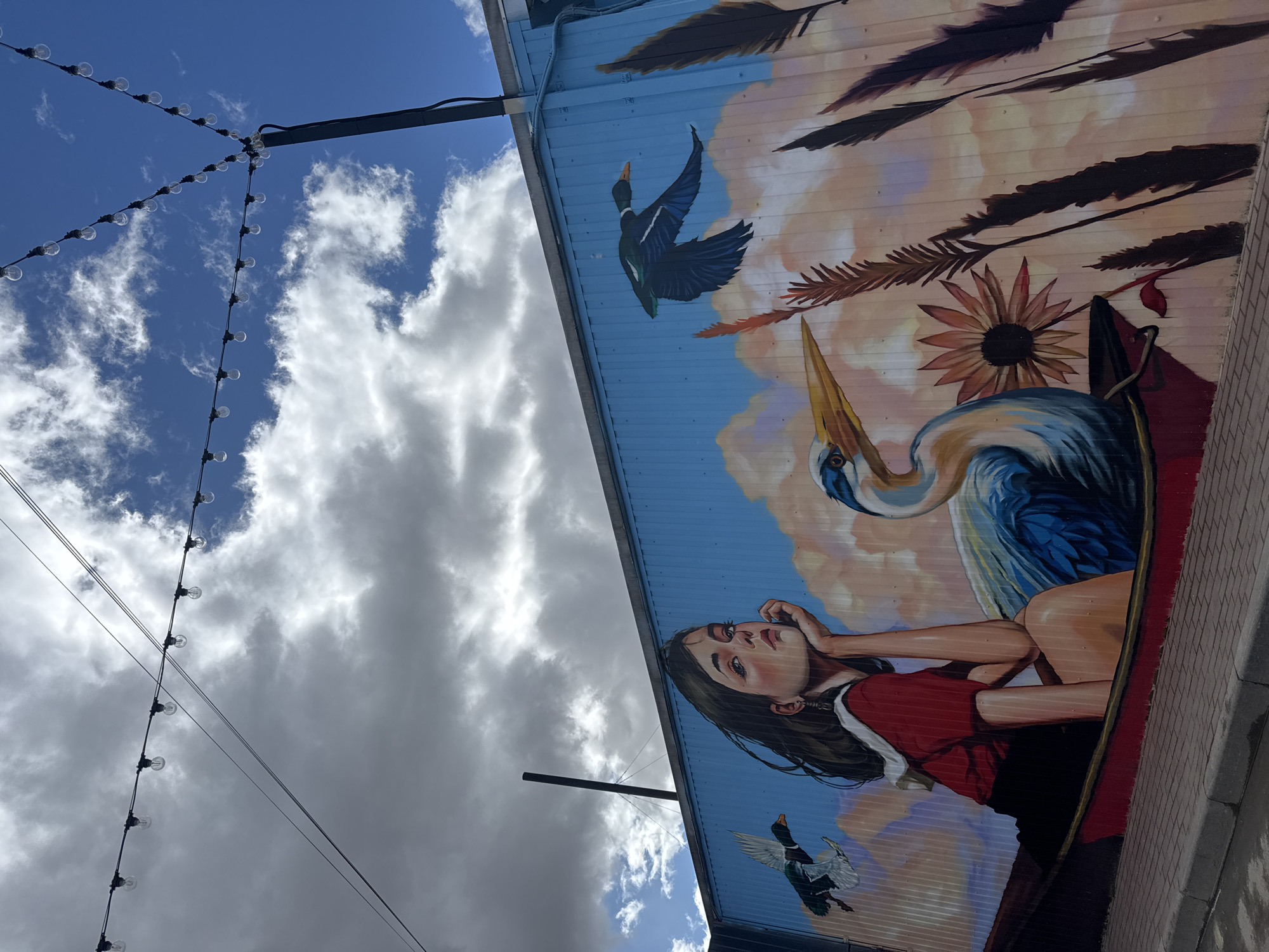 Street art and umbrella installations documented in Osa Russia