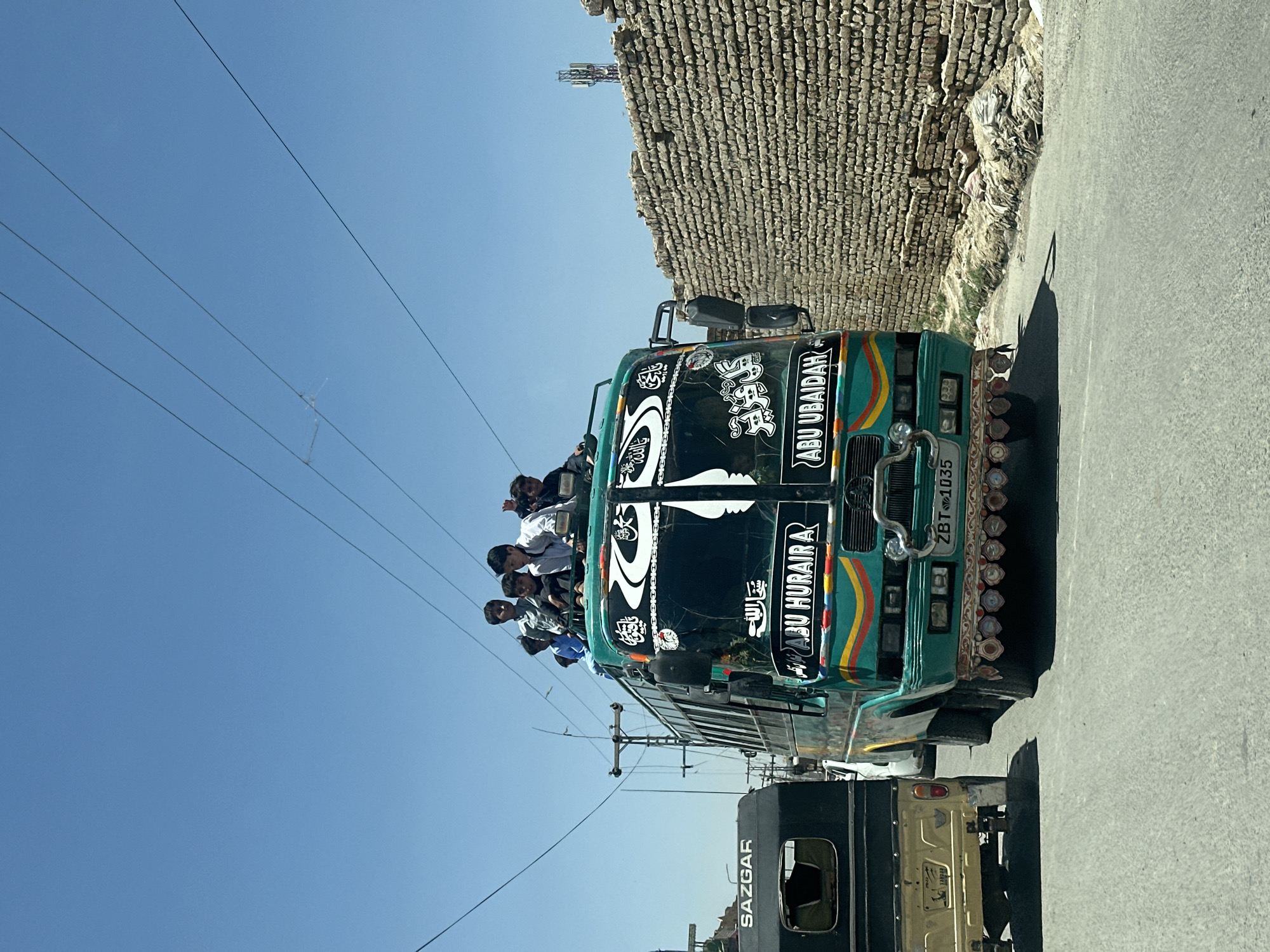 Decorated passenger bus spotted on Quetta street