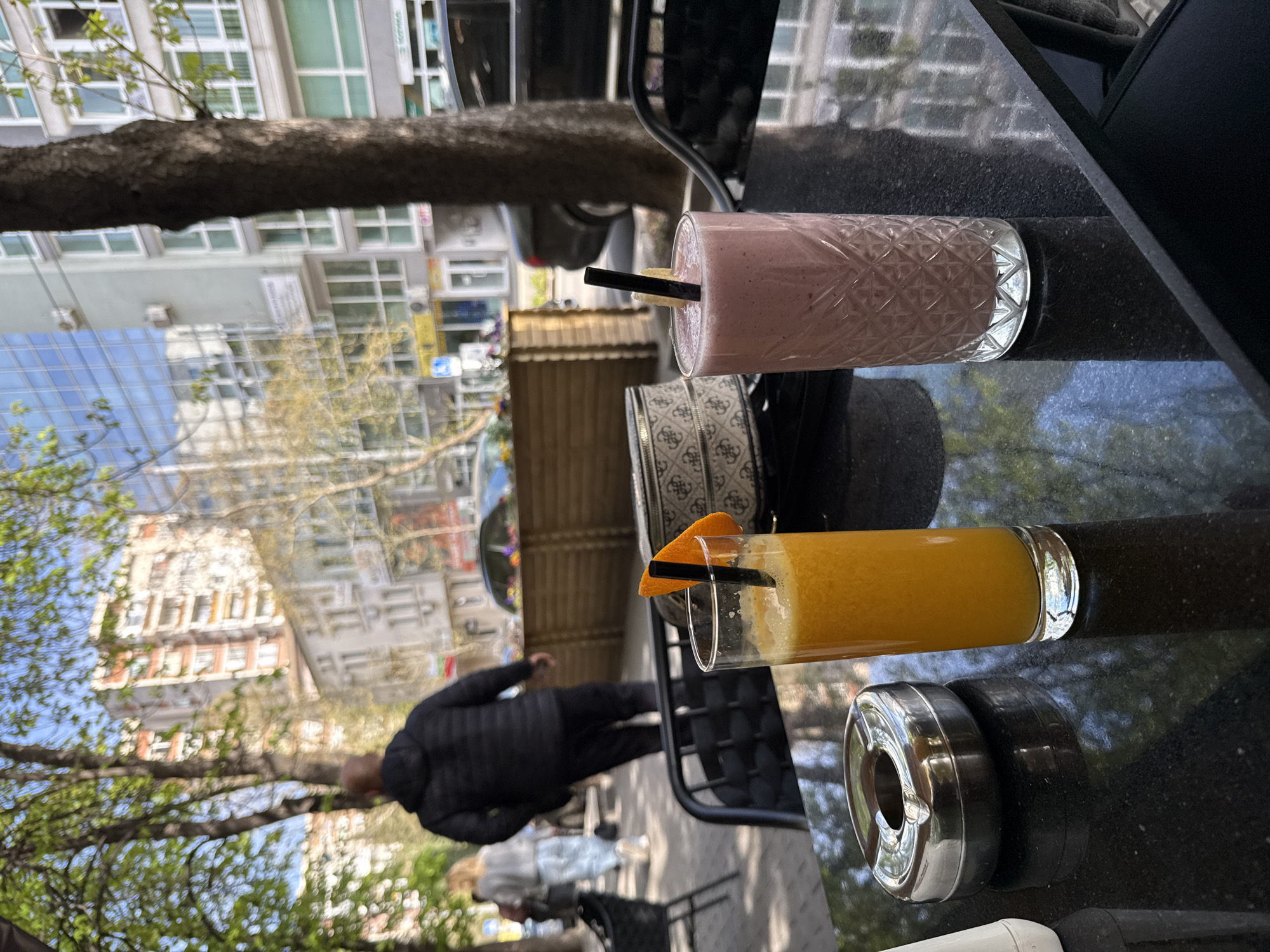 Outdoor cafe scene captured in Stara Zagora, Bulgaria