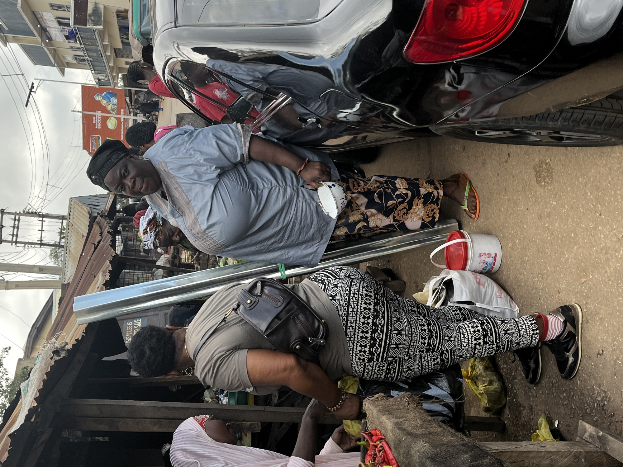 Street market activity across stalls in Jos, Nigeria