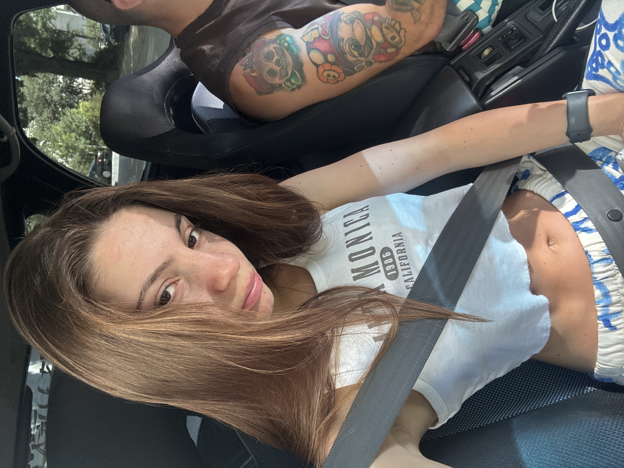 Passenger seat candids inside a car in Varna