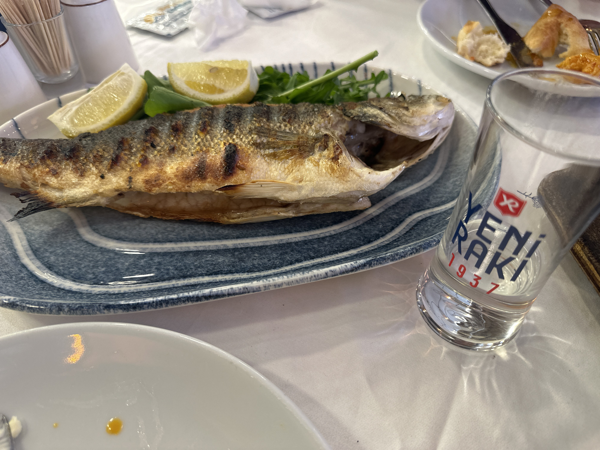 Seafood dinner documented at Fethiye restaurant