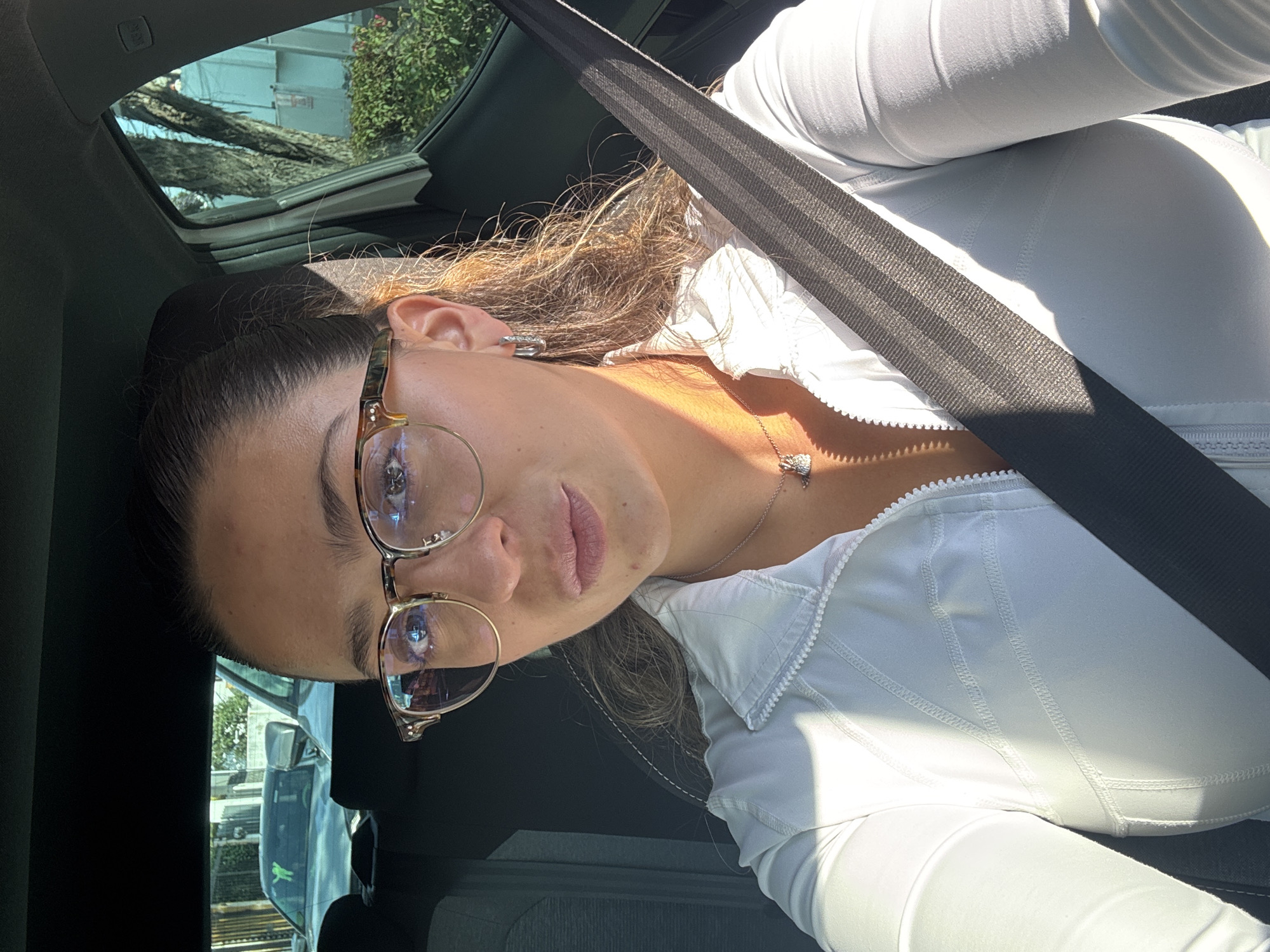 Woman photographed in passenger seat in Puebla