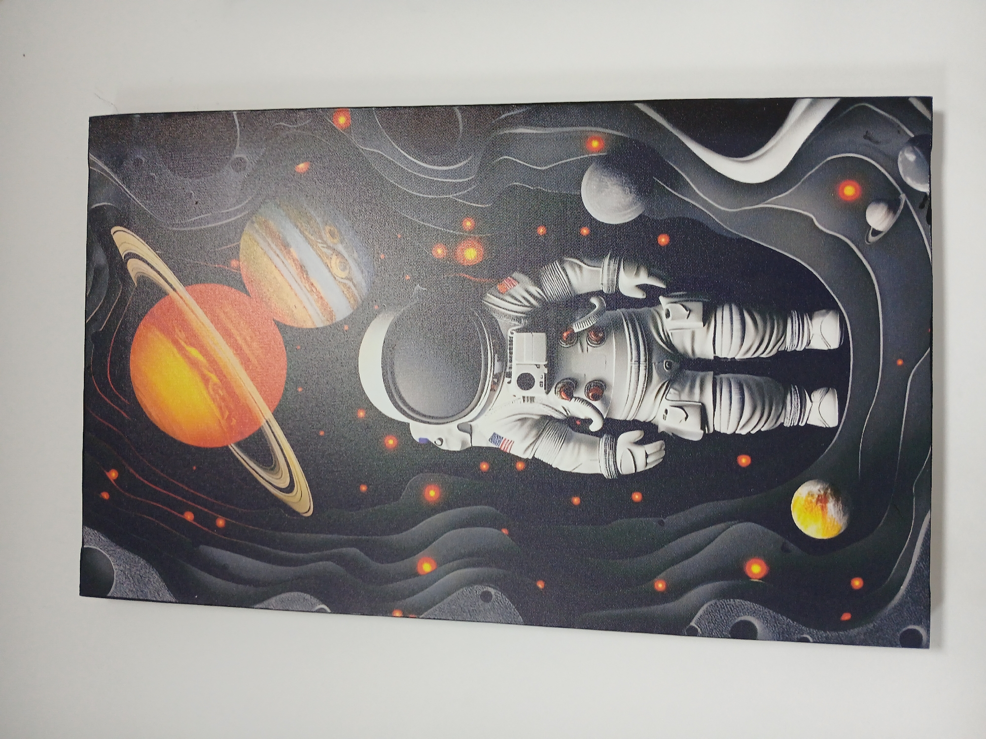 Eclectic wall art collection mixing pop culture and novelty prints
