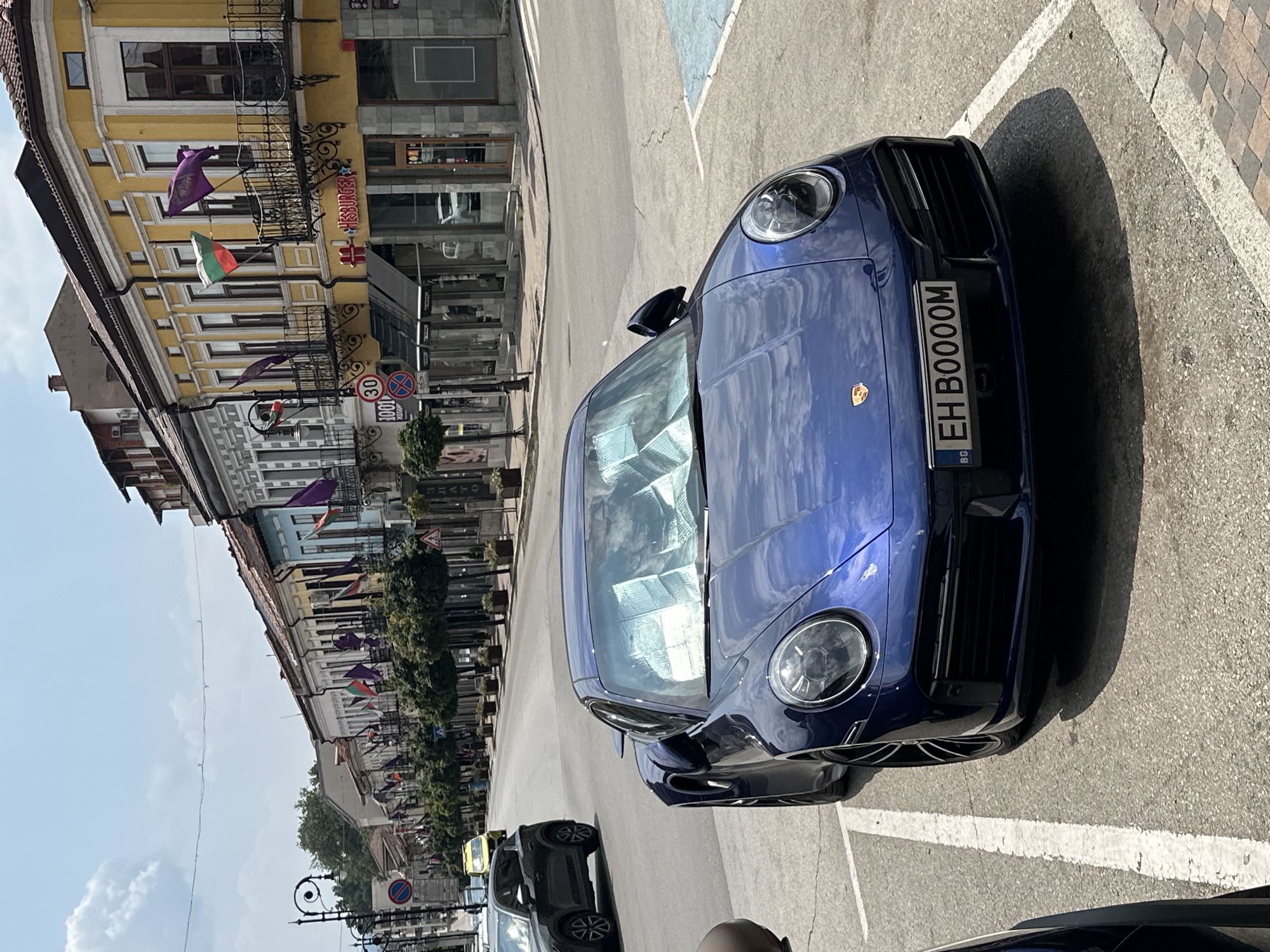 Custom-plated Porsche 911 Turbo S parked in Veliko Tarnovo