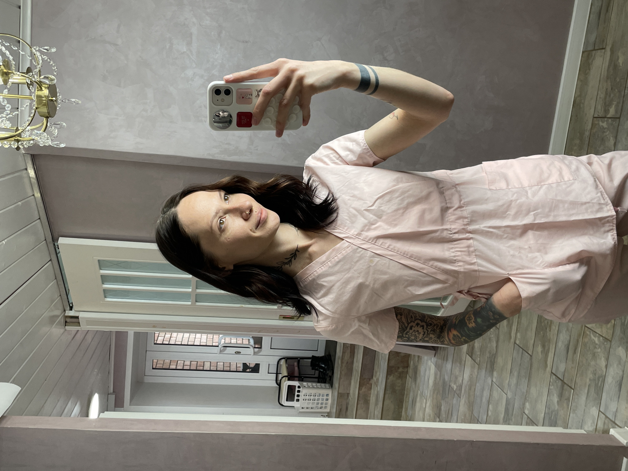 Person takes selfie indoors in Izhevsk, Russia