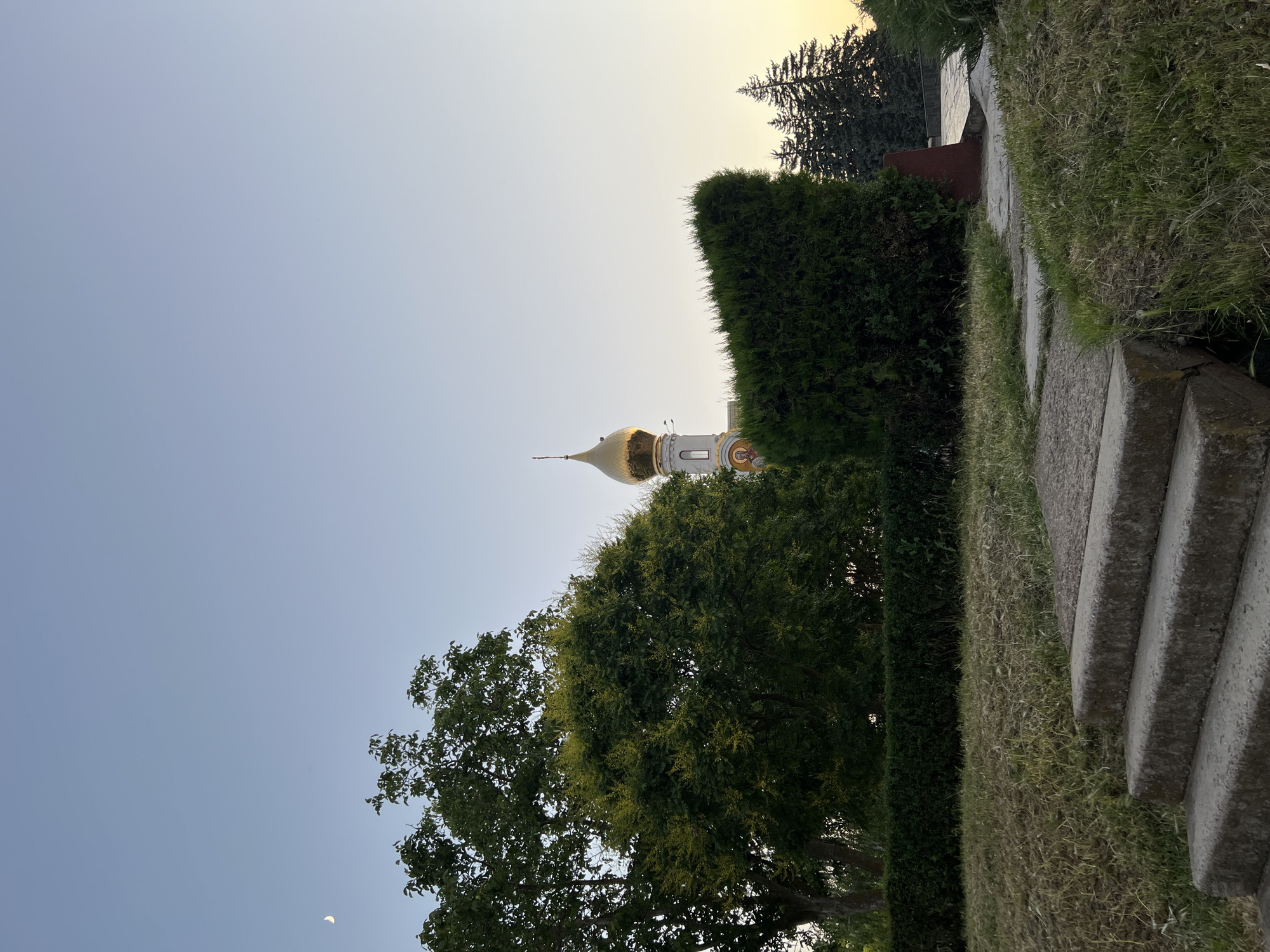 Summer evening along Tiraspol's riverside promenade and city park