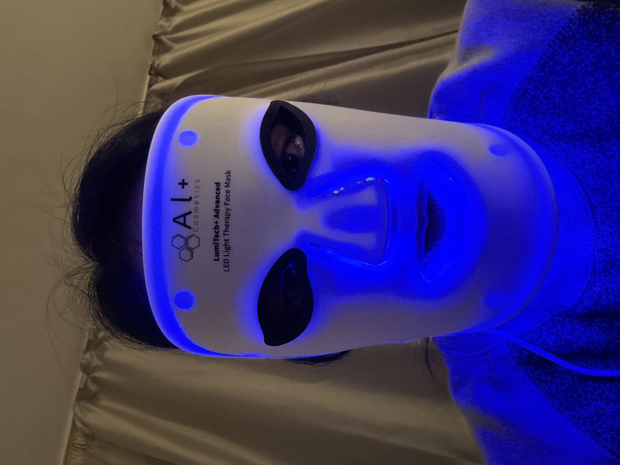 Person spotted wearing glowing LED face mask in Plovdiv