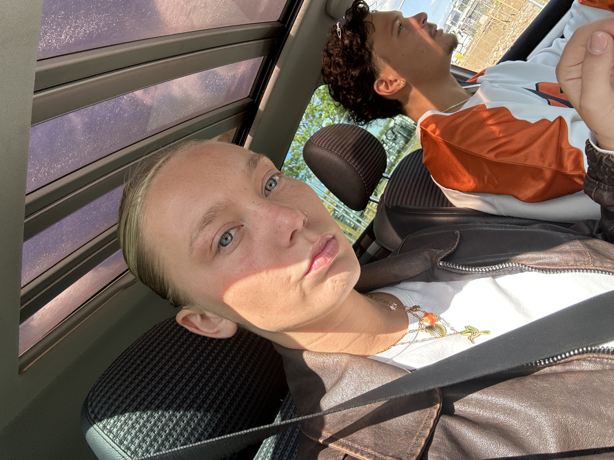 Vehicle stops at road construction in Noisy-le-Grand France