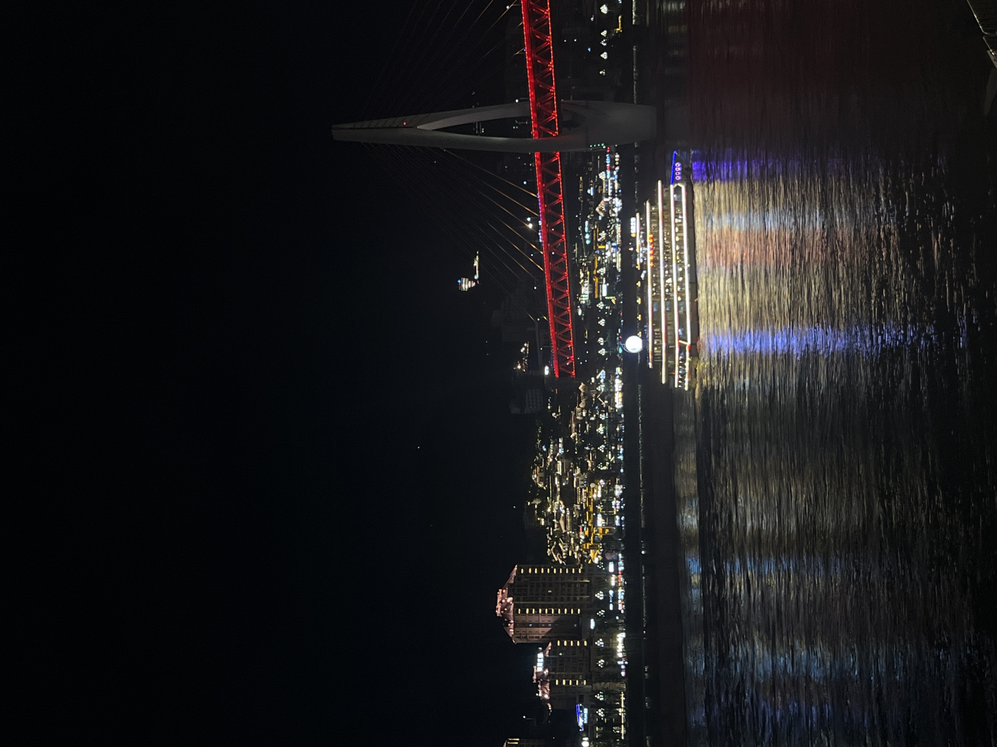 Yangtze River night cruise scene, Chongqing's Yuzhong District