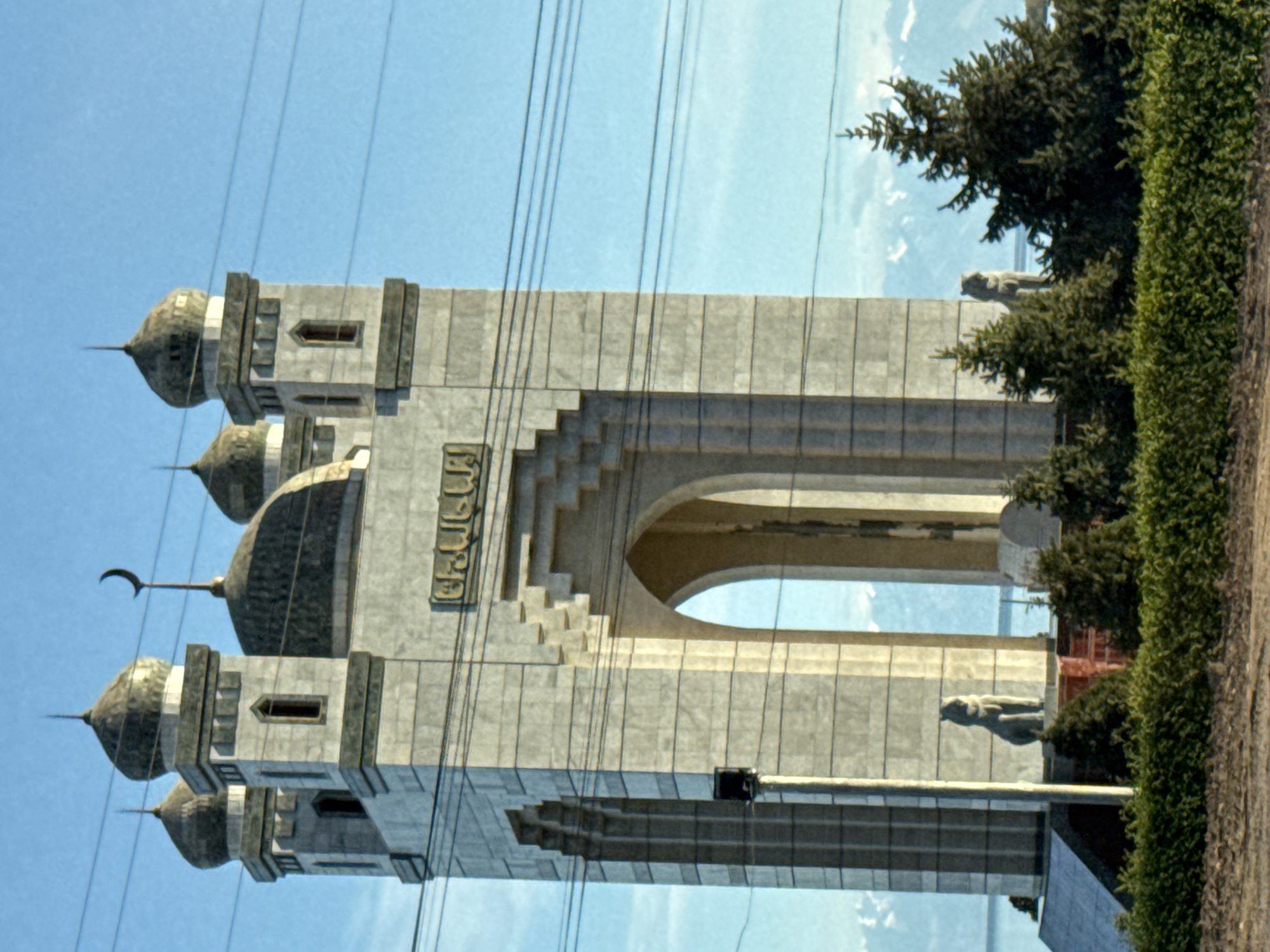 Islamic architecture with domes, minarets observed in Çolpon-Ata