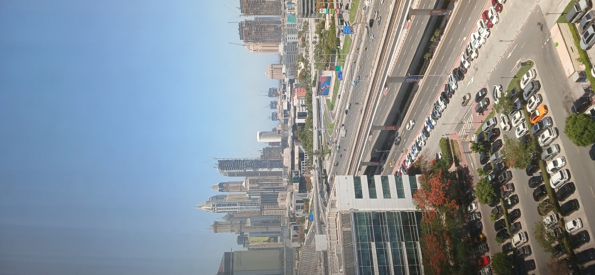 Dubai apartment morning, from kitchen clutter to city views