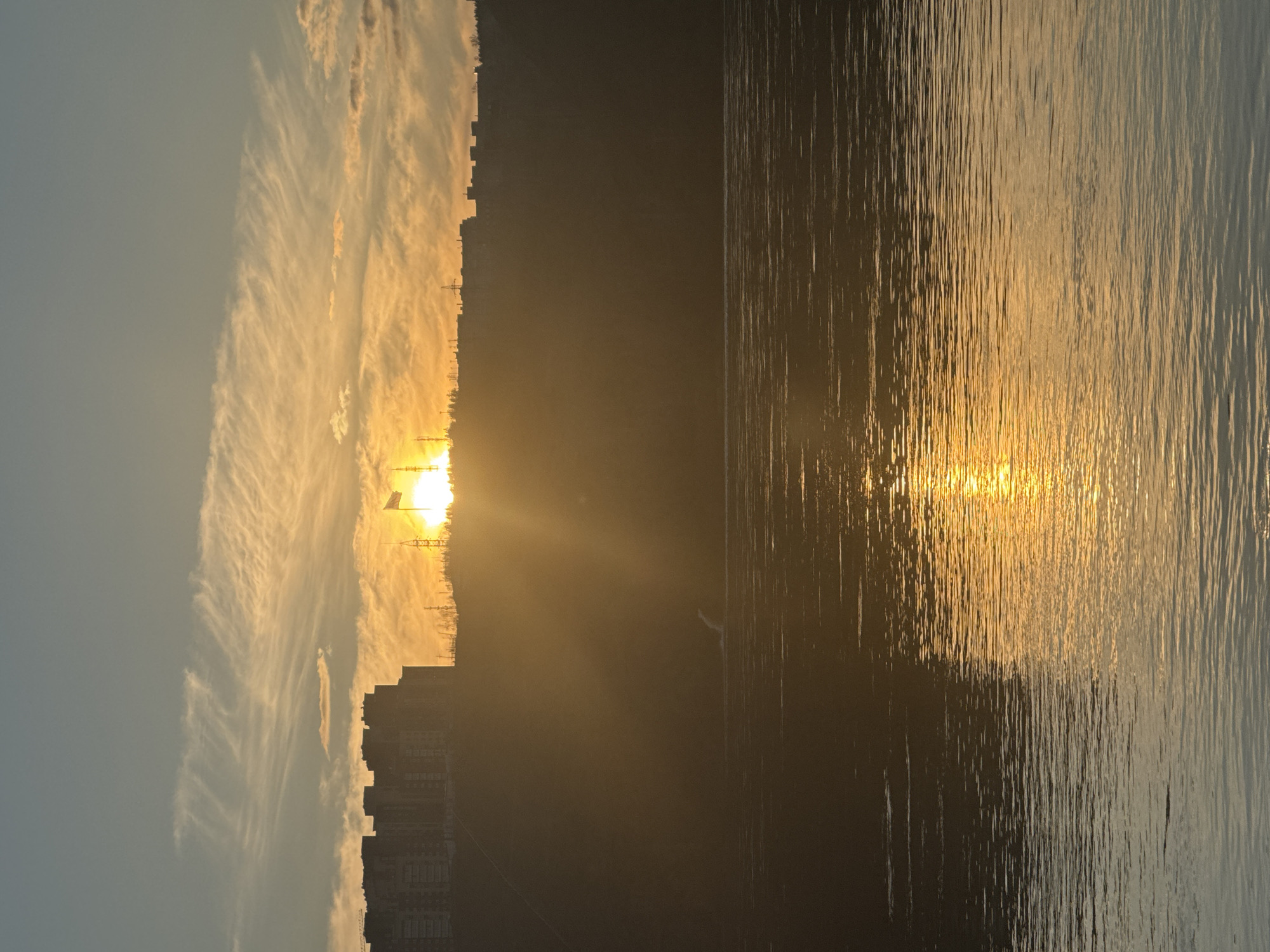 Sunset and bridge views captured along Yenisey River, Krasnoyarsk