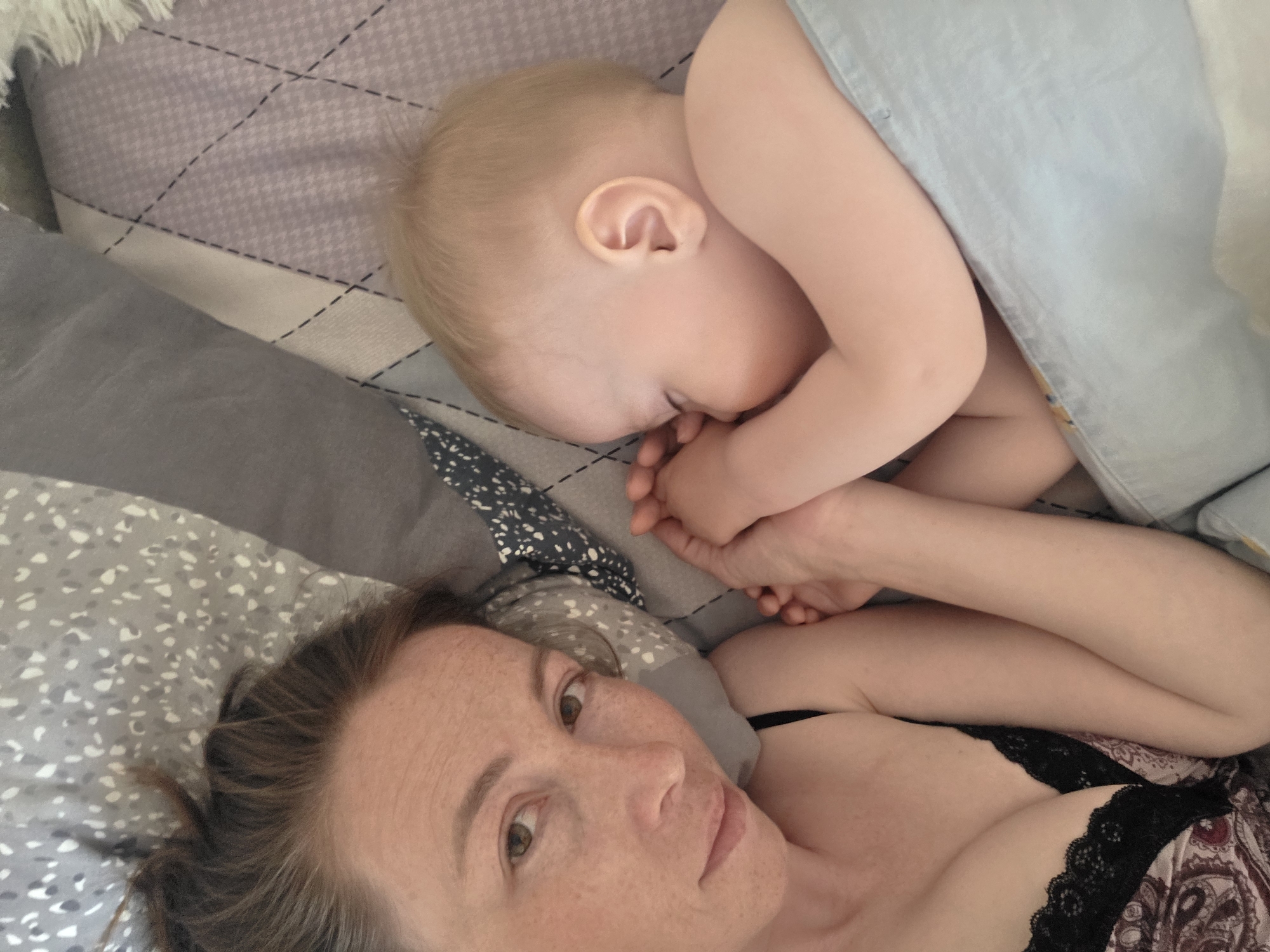 Mother and baby rest together in Chaikovsky family moment
