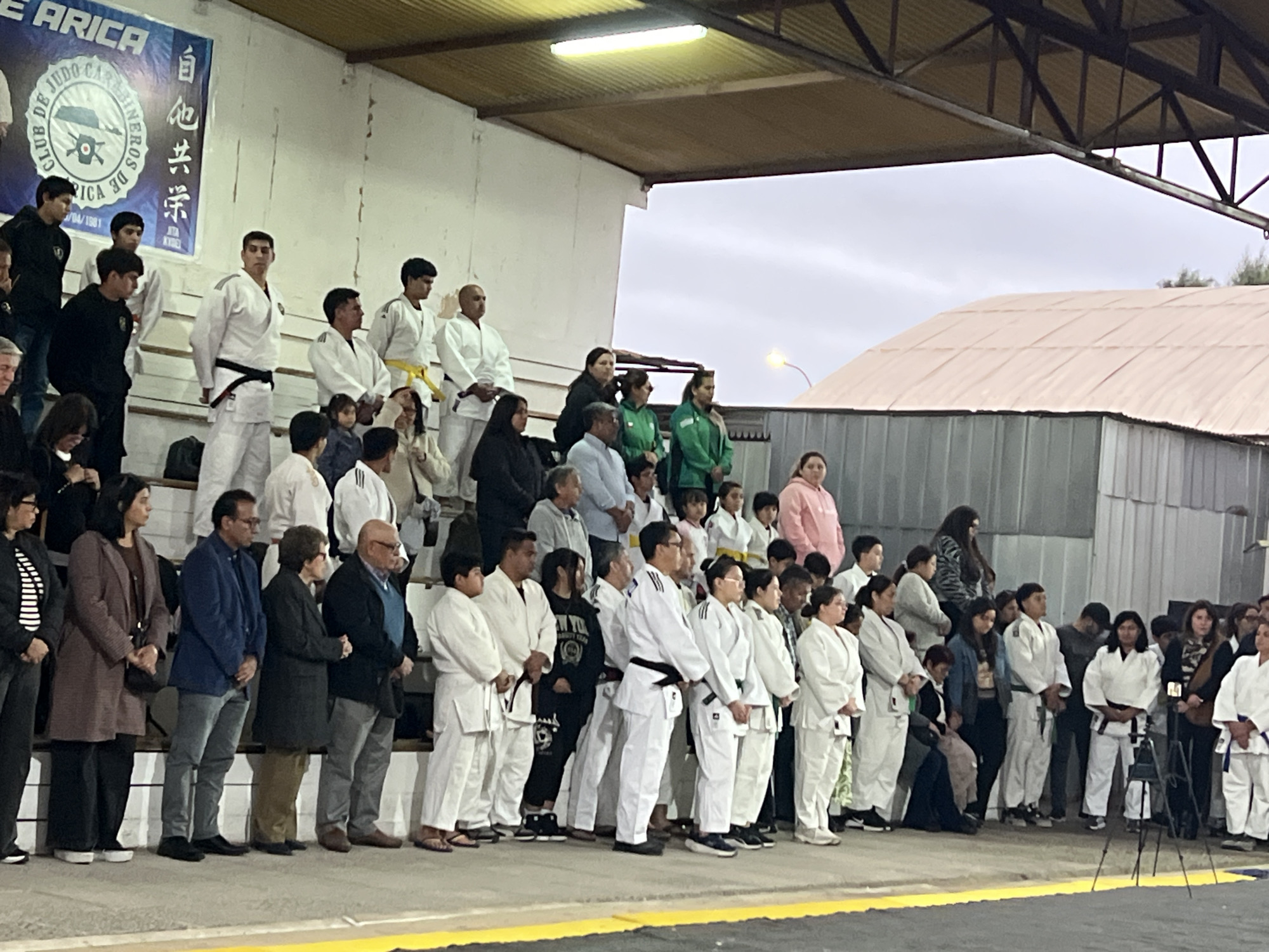 Martial arts ceremony with formal proceedings in Arica, Chile