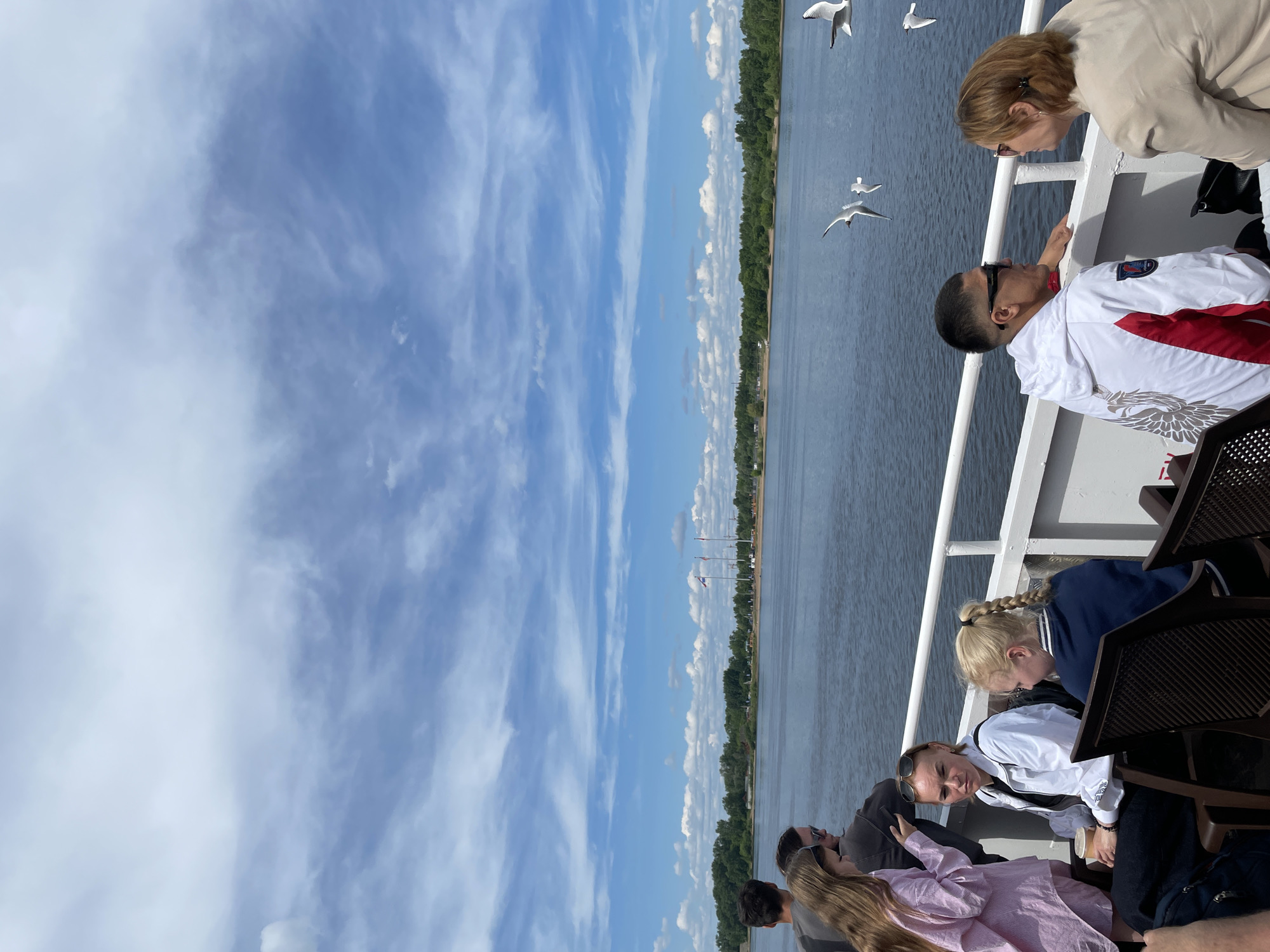 Morning boat excursion on Kama River in Perm, Russia