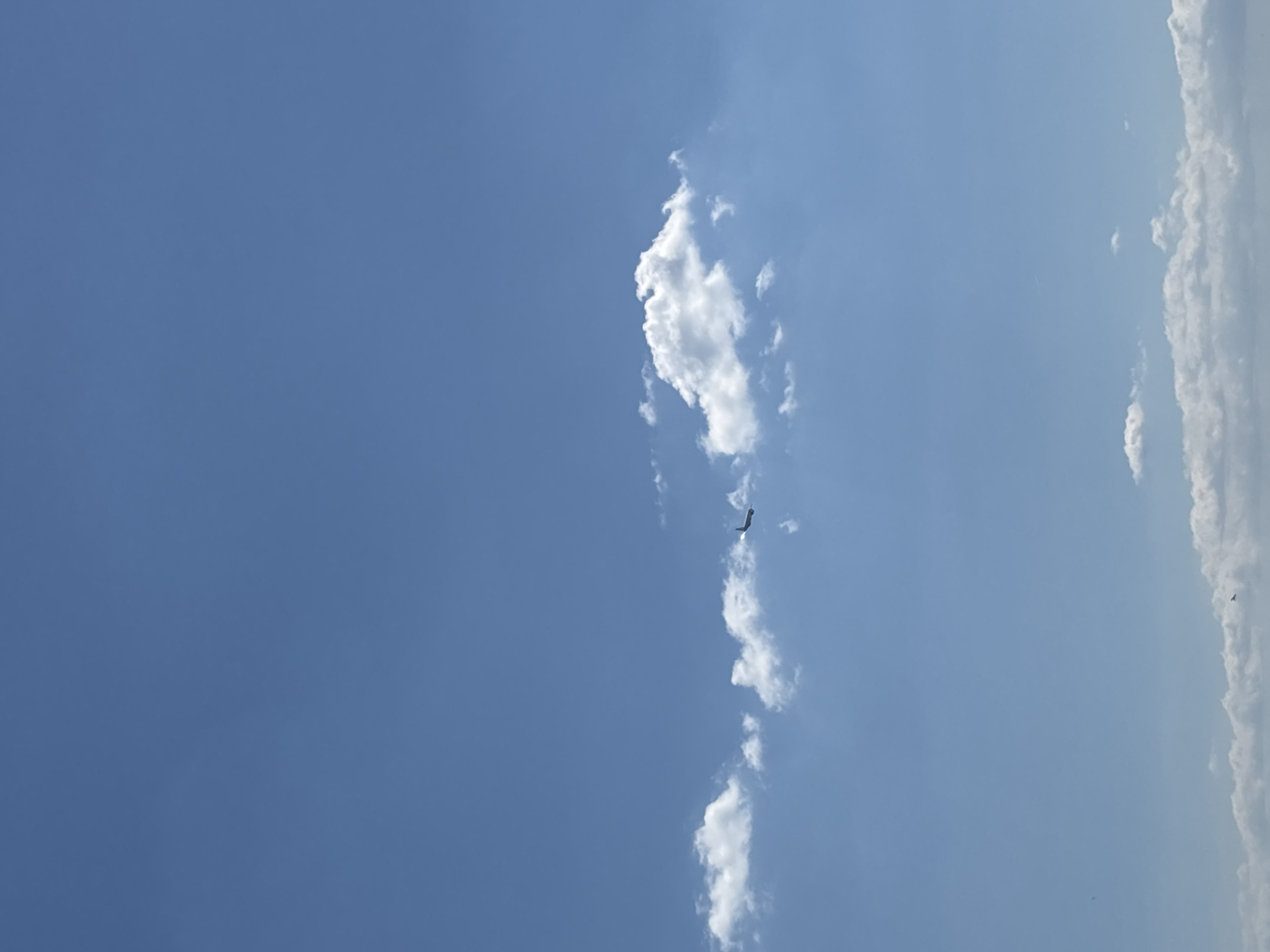 Aircraft spotted flying through clouds over Varna, Bulgaria