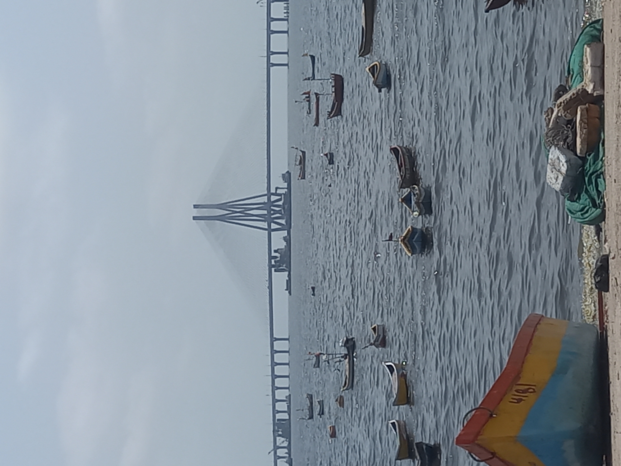 Mumbai coastline and Bandra-Worli Sea Link captured under hazy conditions