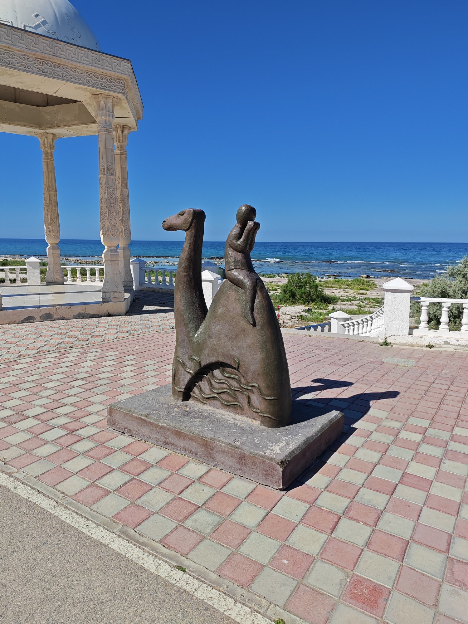 Bronze sculpture trail along Aktau's Caspian Sea promenade