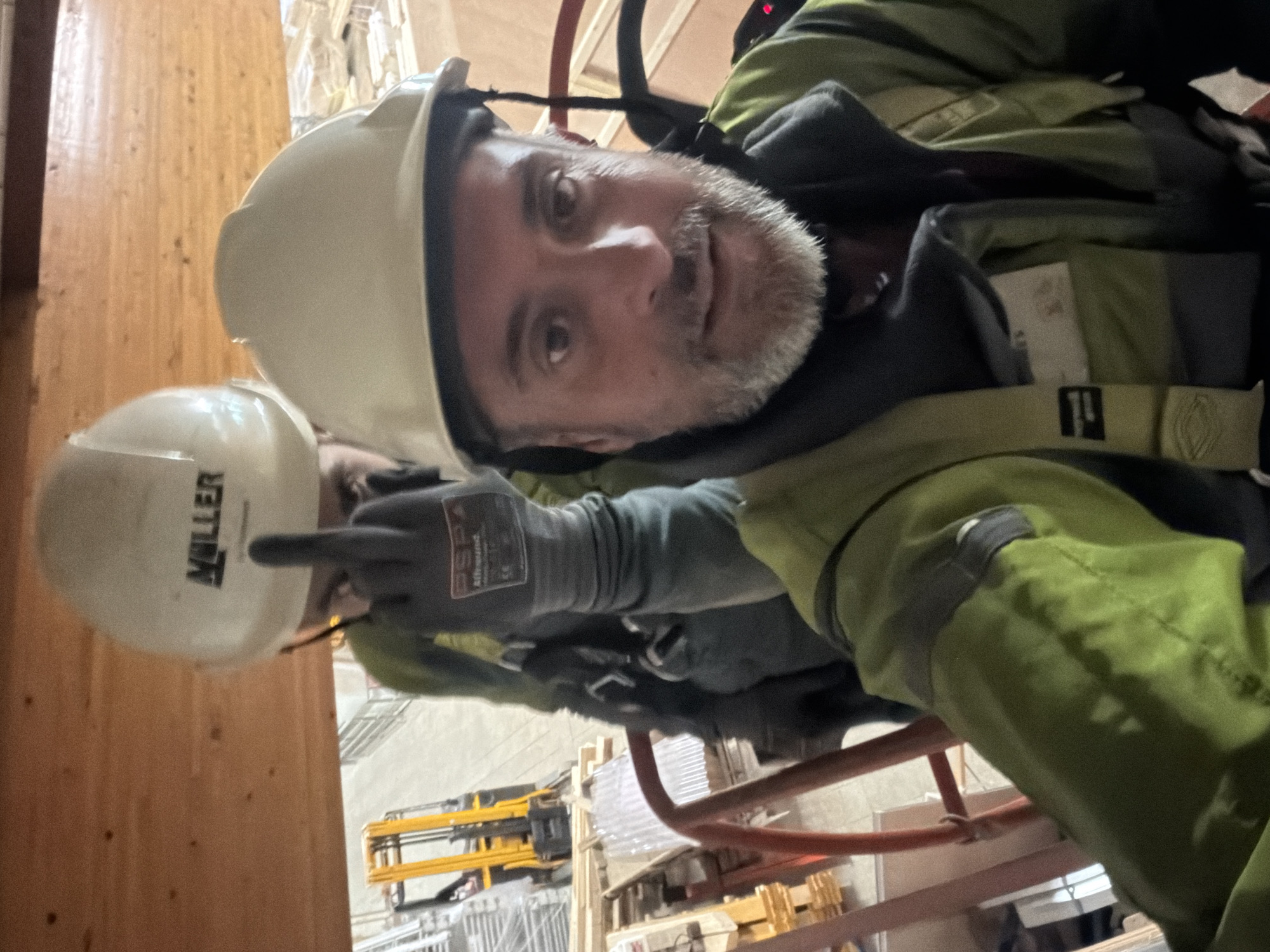Construction workers operate at industrial site in Luxembourg