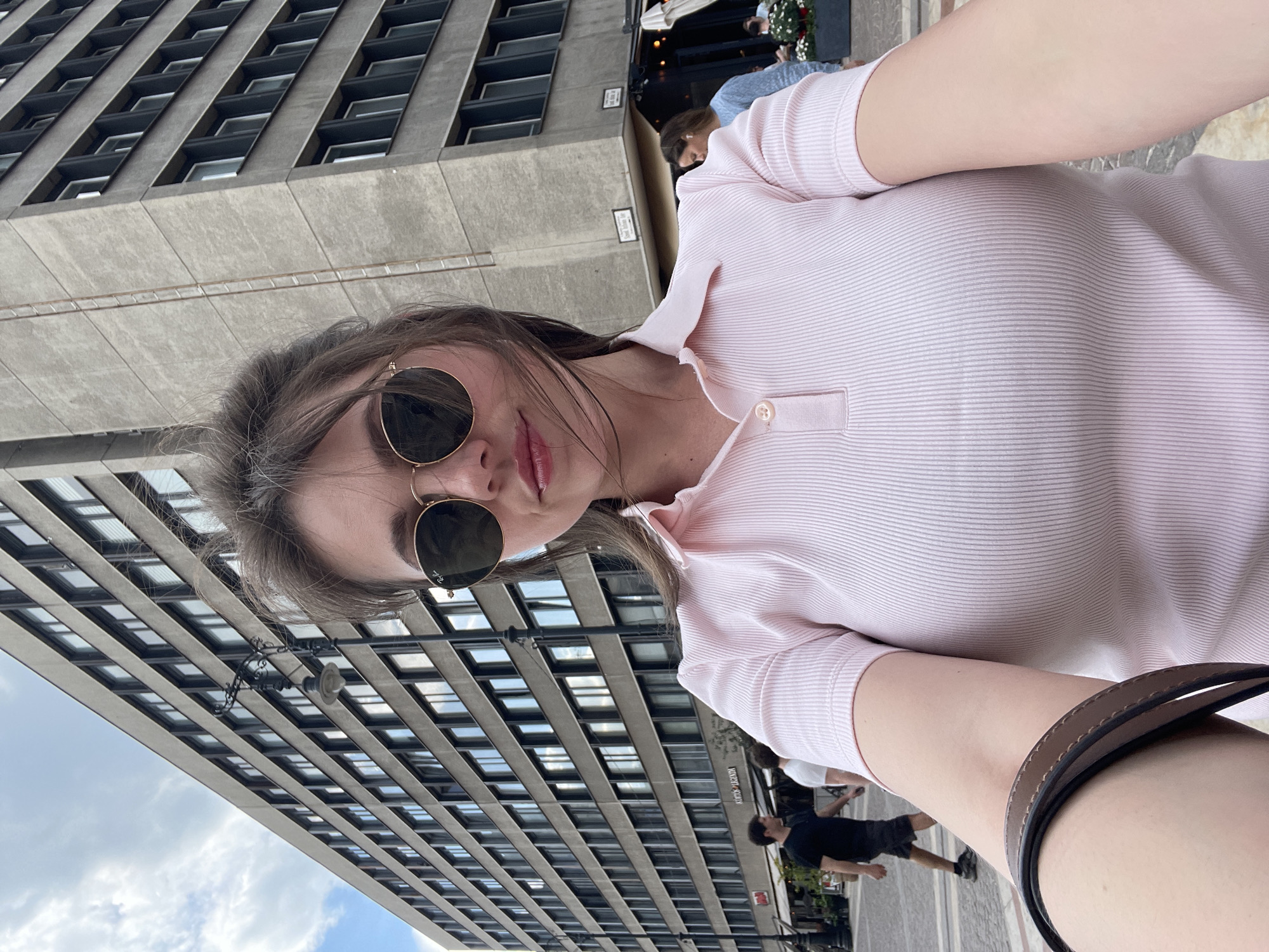 Tourist takes selfies at St. Stephen's Basilica in Budapest