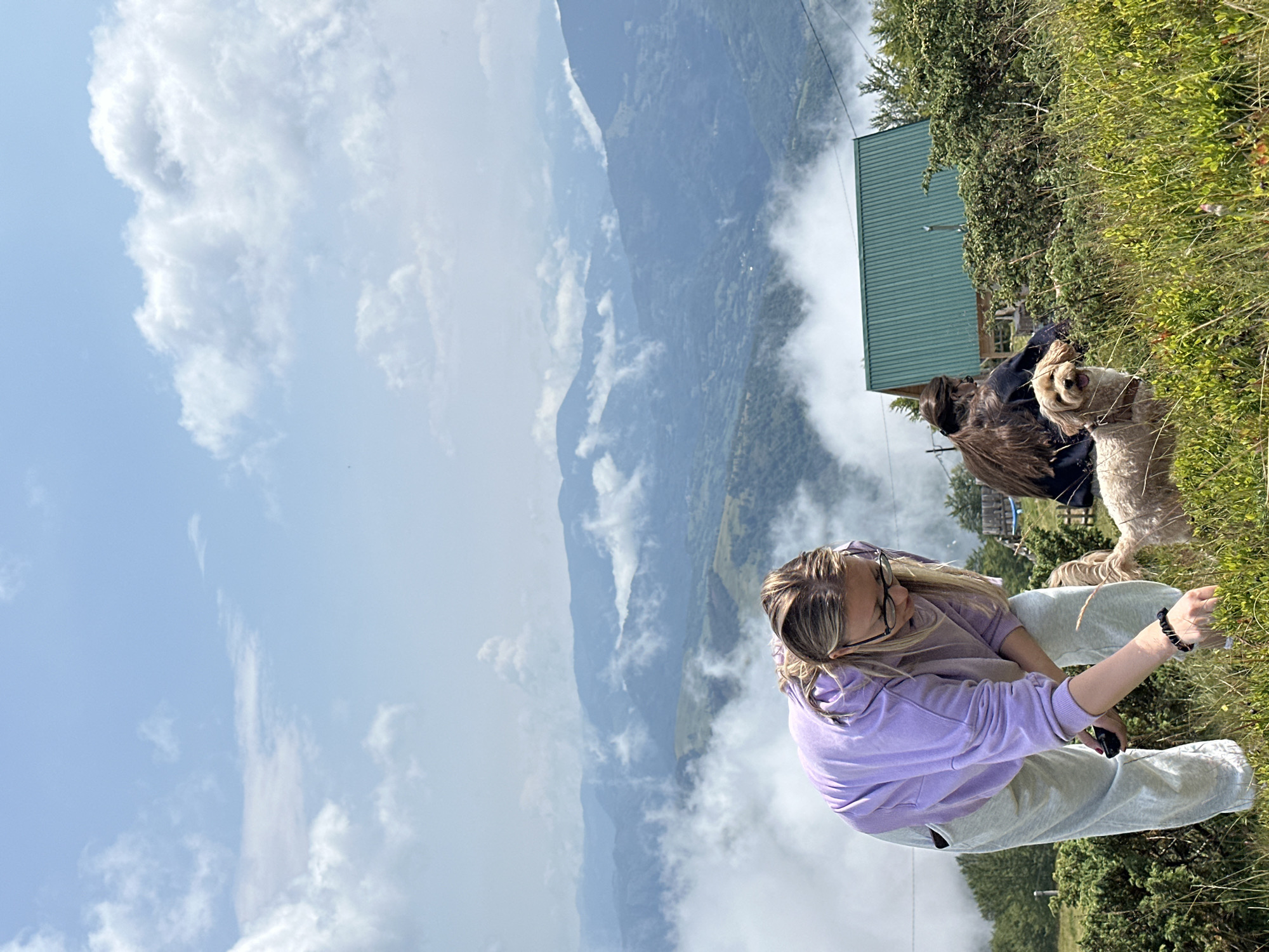 Mountain day out in Krajišta with dogs, a baby, and a drone