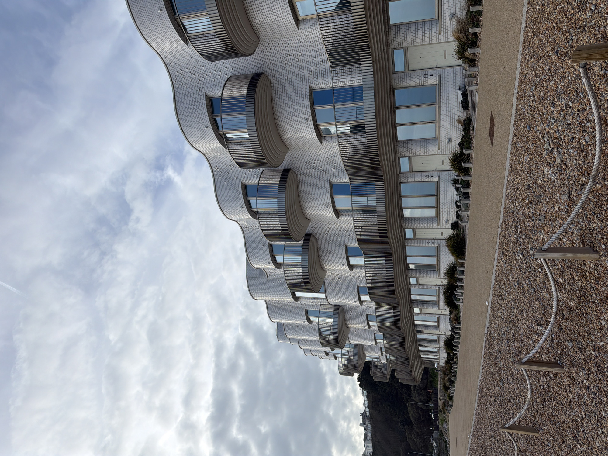 Modern beachfront buildings observed in Folkestone and Hythe District
