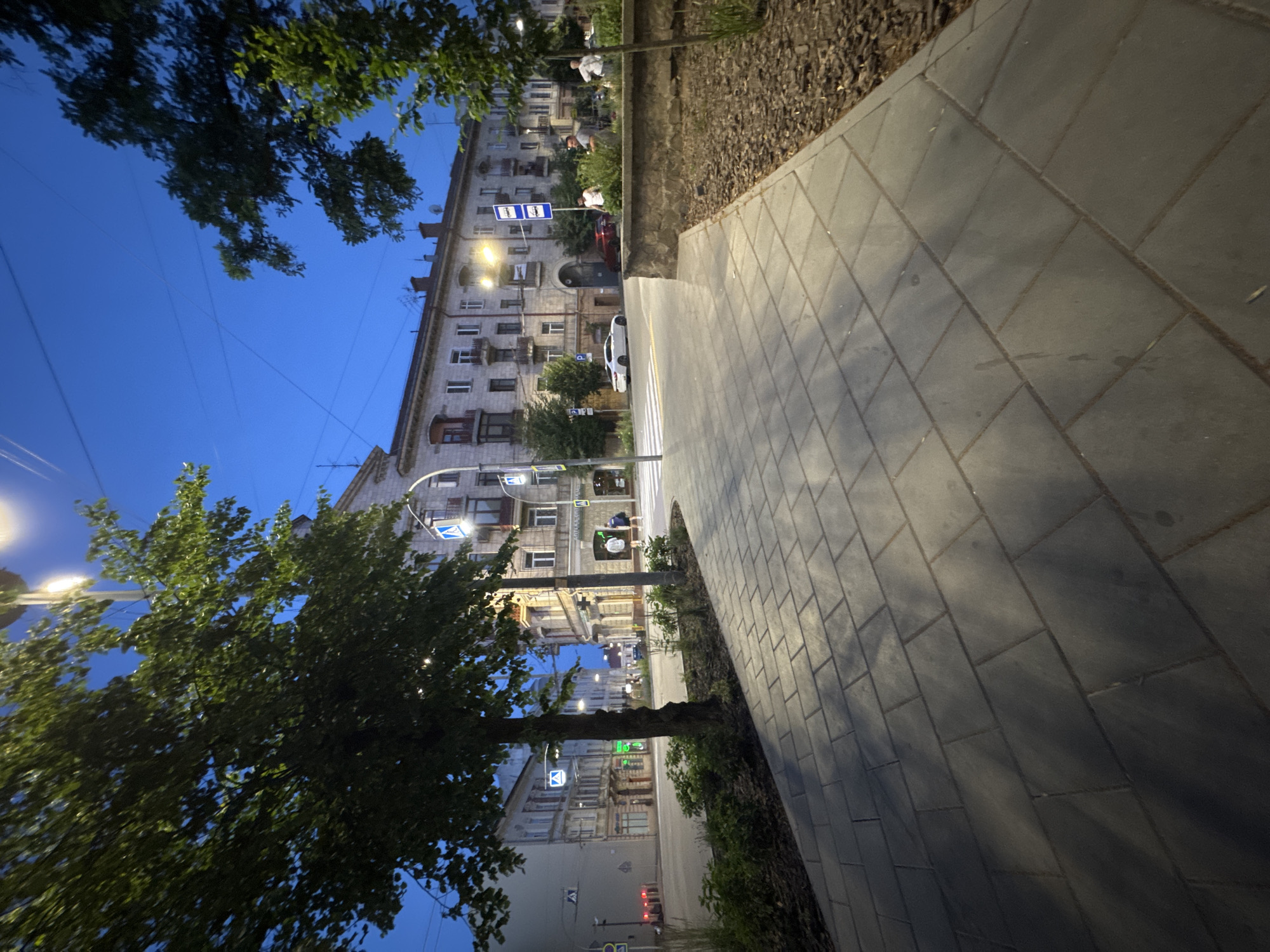 Chernivtsi streets settling into a summer evening