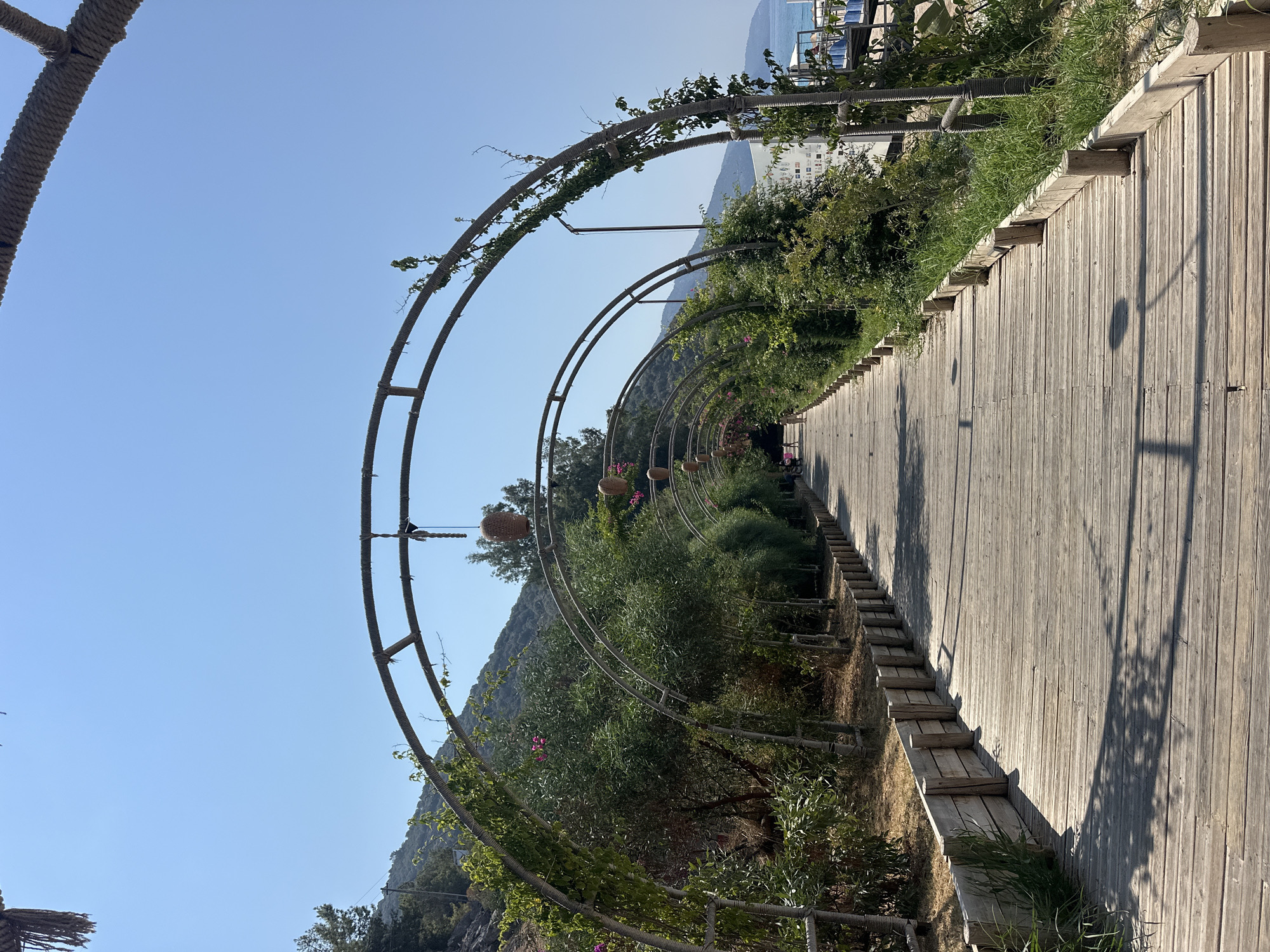 Morning walk along Fethiye's beachfront promenade