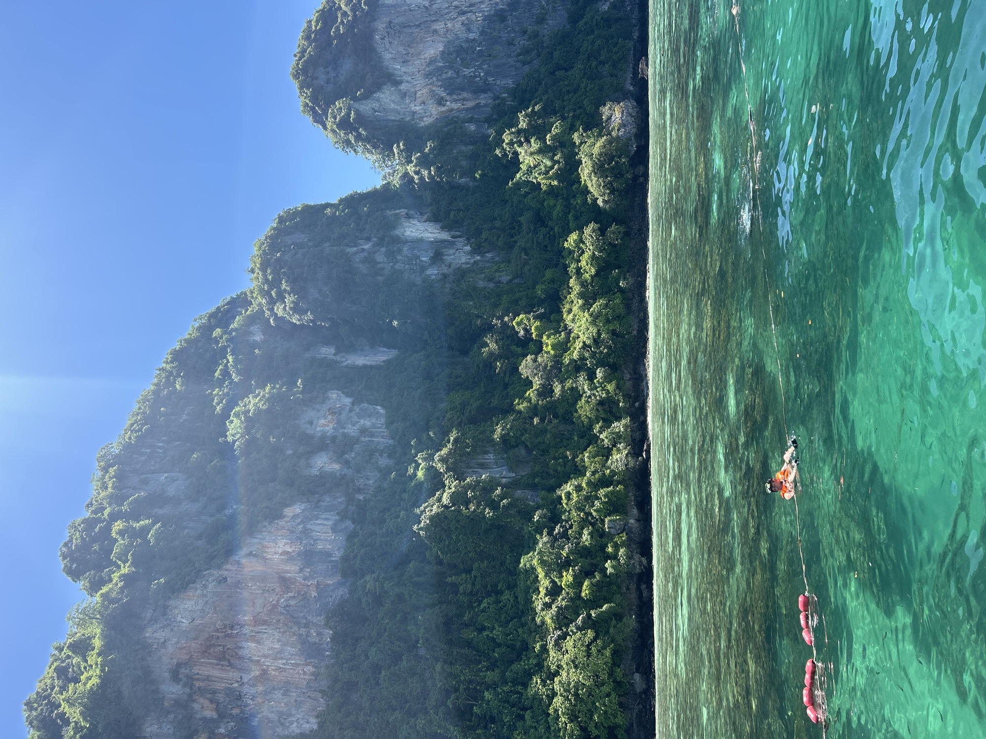 Snorkeler enjoys morning swim in Ao Nang's turquoise waters
