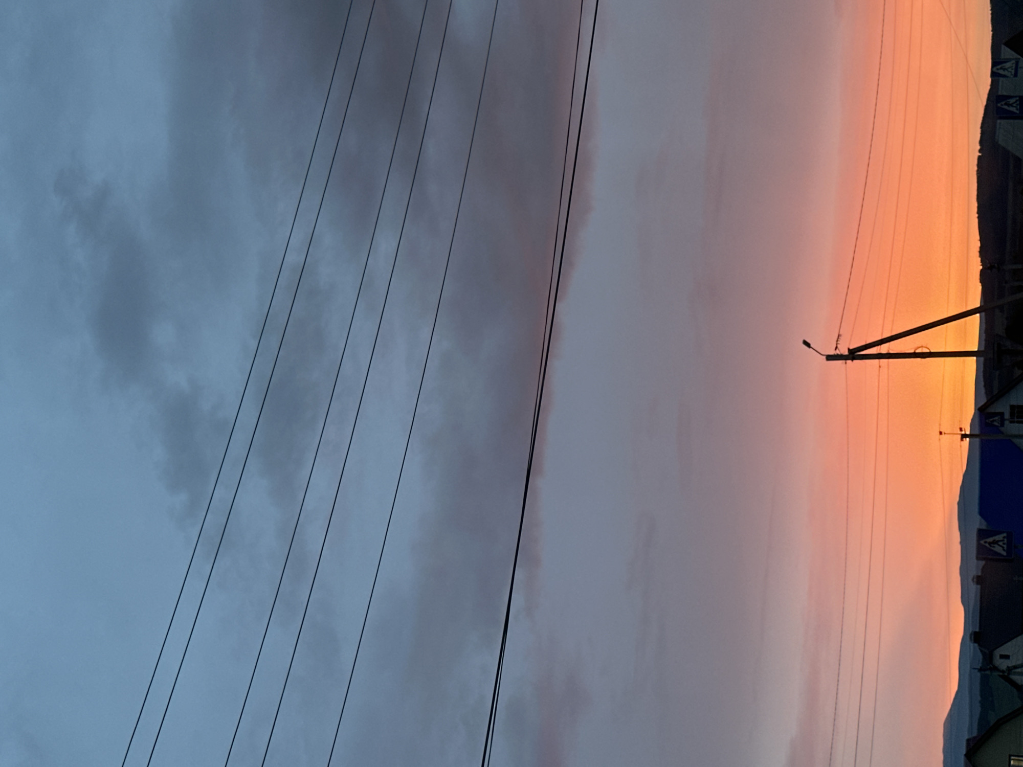 Dramatic sunrise or sunset photographed in rural area